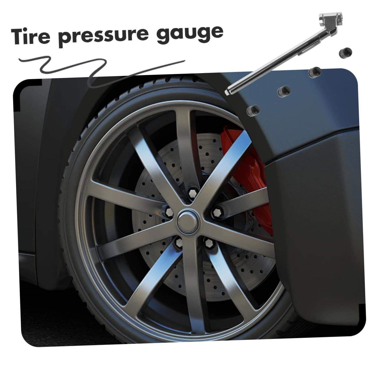 Ciieeo 5 Pezzi Manometro per Pneumatici Auto Portatile Strumento Della Pressionper Veicoli Compatibile con Tutti Design Compatto per Monitorare Pressione Dei Pneumatici Durante Viaggi