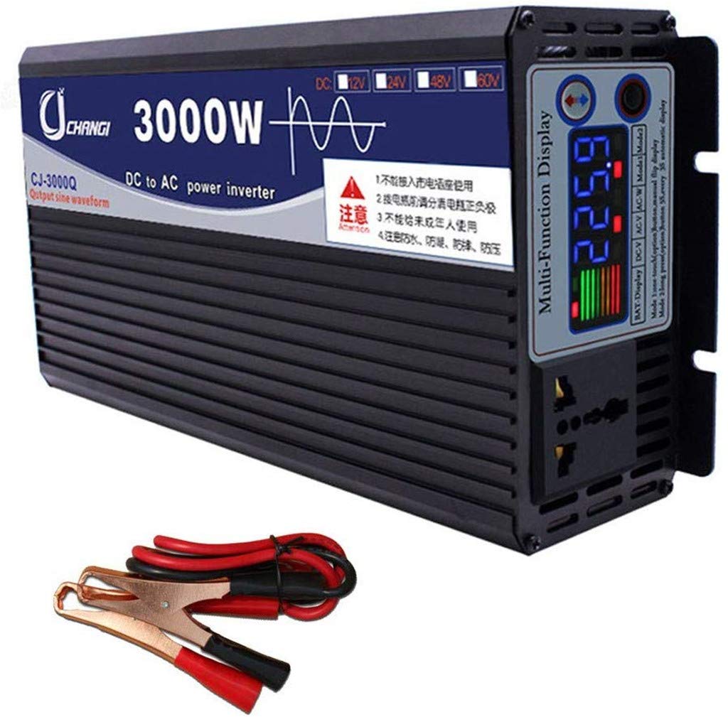 WGE Inversor De Onda Sinusoidal Pura DC 12V / 24V / 48V / 60V / 72V A AC 220-230V Inversor De Potencia De Alta Eficiencia 600W-6000W,3000w,24V