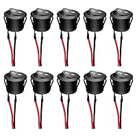 Vista 10 de Twidec/5Pcs 12V Interruptor basculante redondo AC 6A/250V 10A/125V SPST 2 pines 2 posiciones interruptor basculante de encendido/apagado para coche