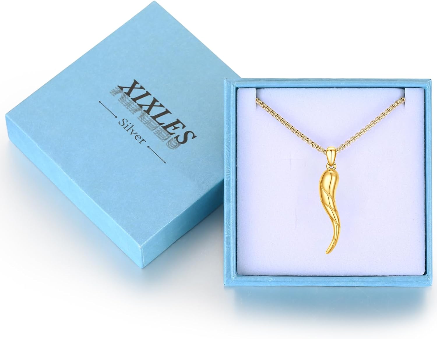 Italian Horn Necklace 925 Sterling Silver Cornicello Lucky Pendant Necklaces Jewelry for Men Women with 316L Stainless Steel Chain and Gifts Box - Image 6