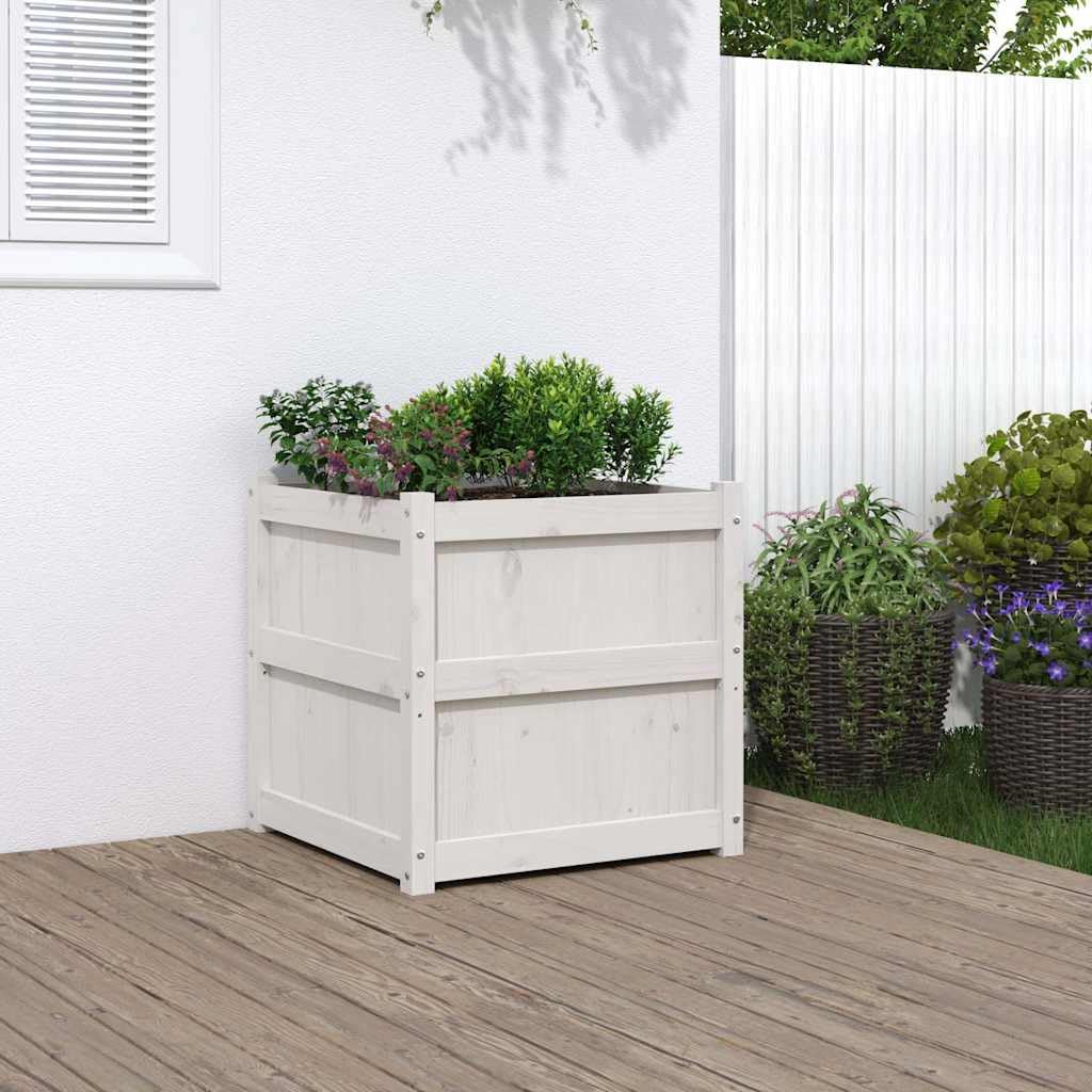Macetero de madera maciza de abeto con inserto, 71 x 37 x 76 cm, para jardín, balcón, terraza, macetero con orificio de drenaje para plantas, verduras, hierbas, material natural