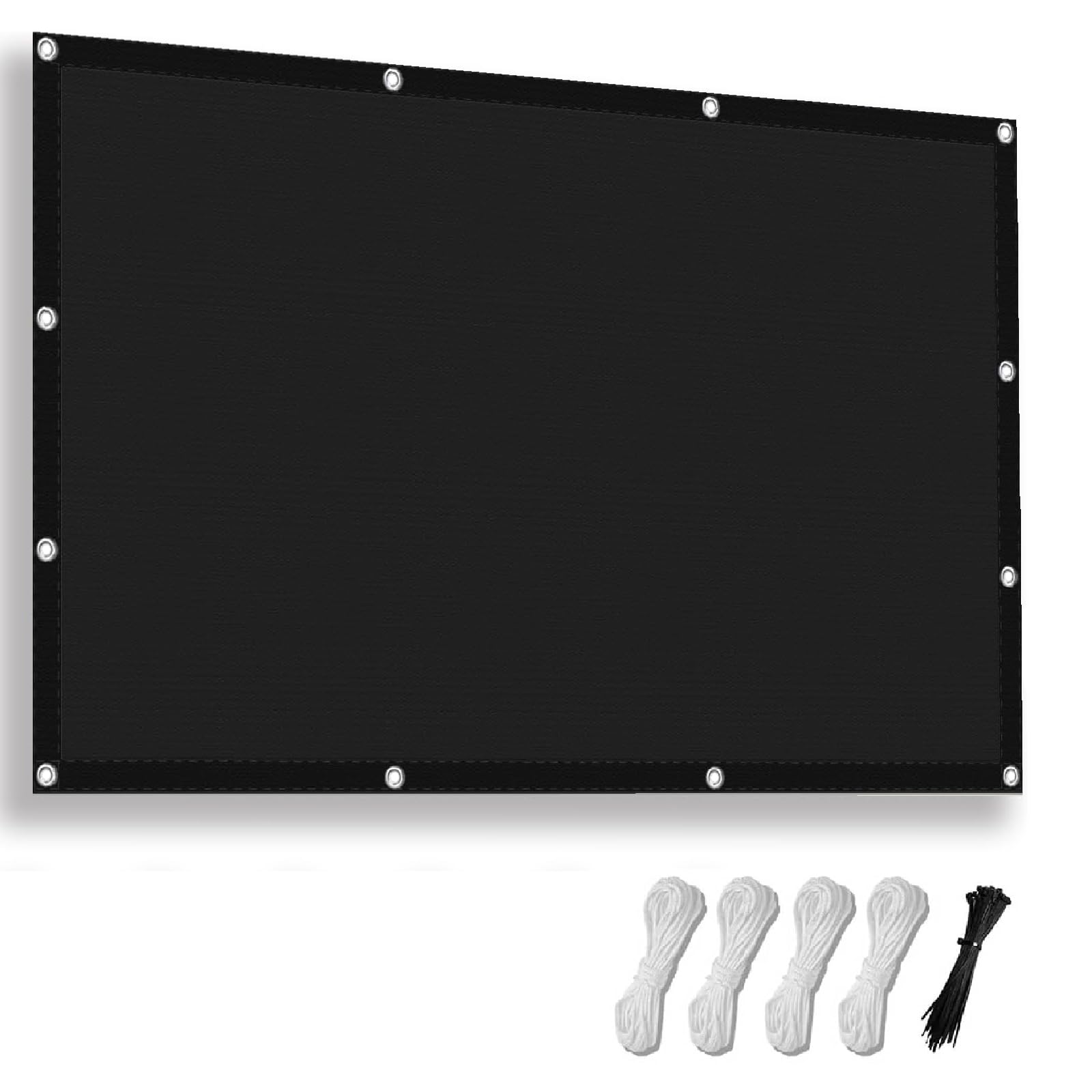 Sun Shade Sail 1.6x1.8m Waterproof 95% UV Block Heavy-Duty Oxford Fabric Garden Sunscreen Awning Canopy, Rectangle Shade Sails with Free Rope for Outdoor, Patio, Deck, Porch, Black