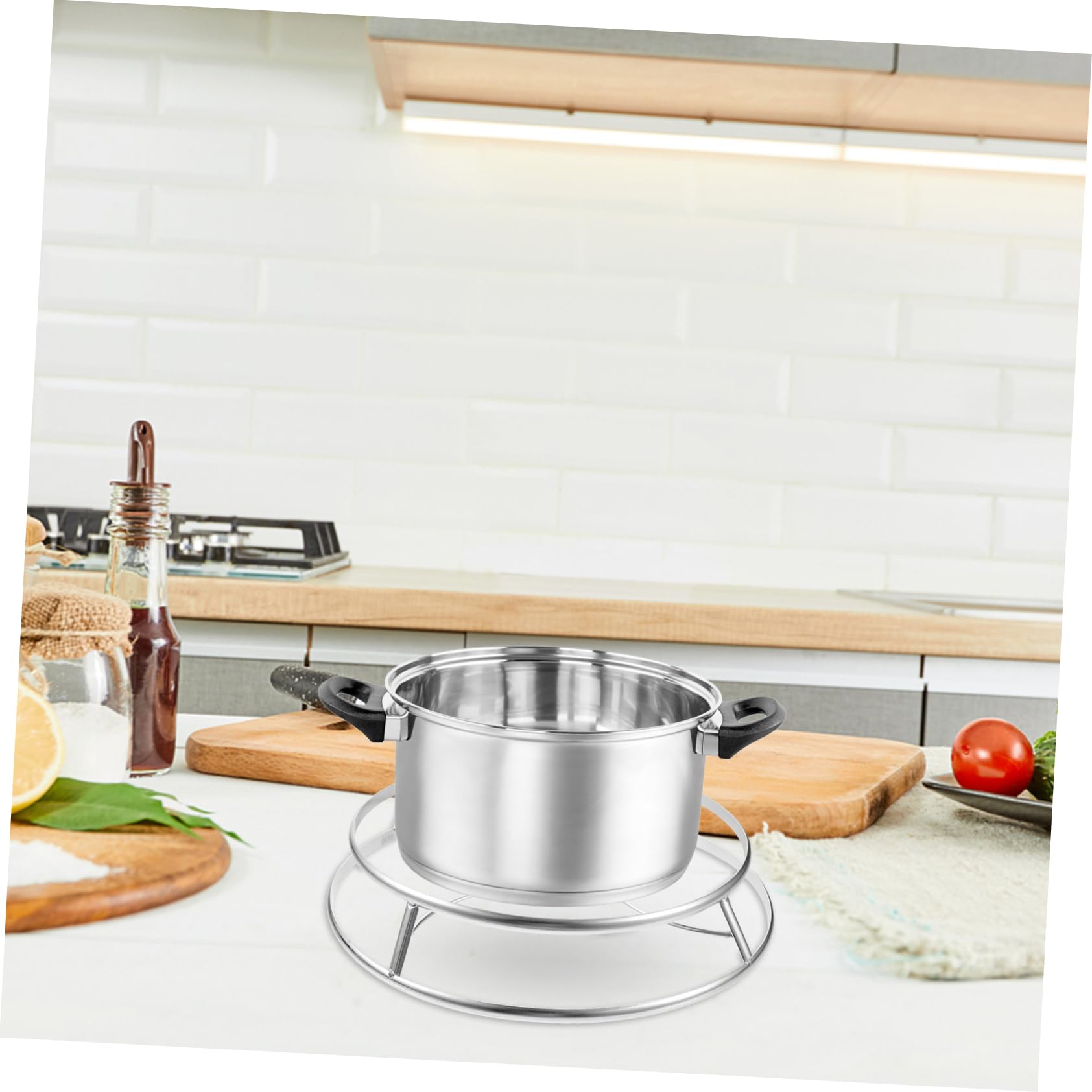 Cabilock Stainless Steel Steaming Rack Multi Functional Pot Holder for Countertop Tabletop Use Heat Resistant Design for Home Kitchen Dining Cafe and Restaurant