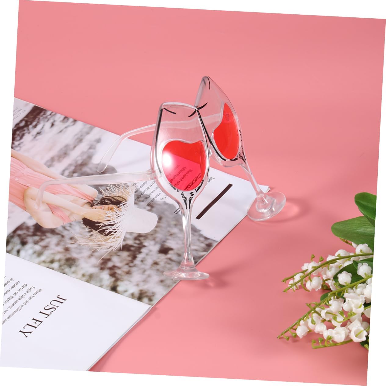 INOOMP Wine Glass Shape Crazy Sunglasses - Wacky Funny Novelty Glasses | Bar, Night Club & Party Decor, Photo Booth Props