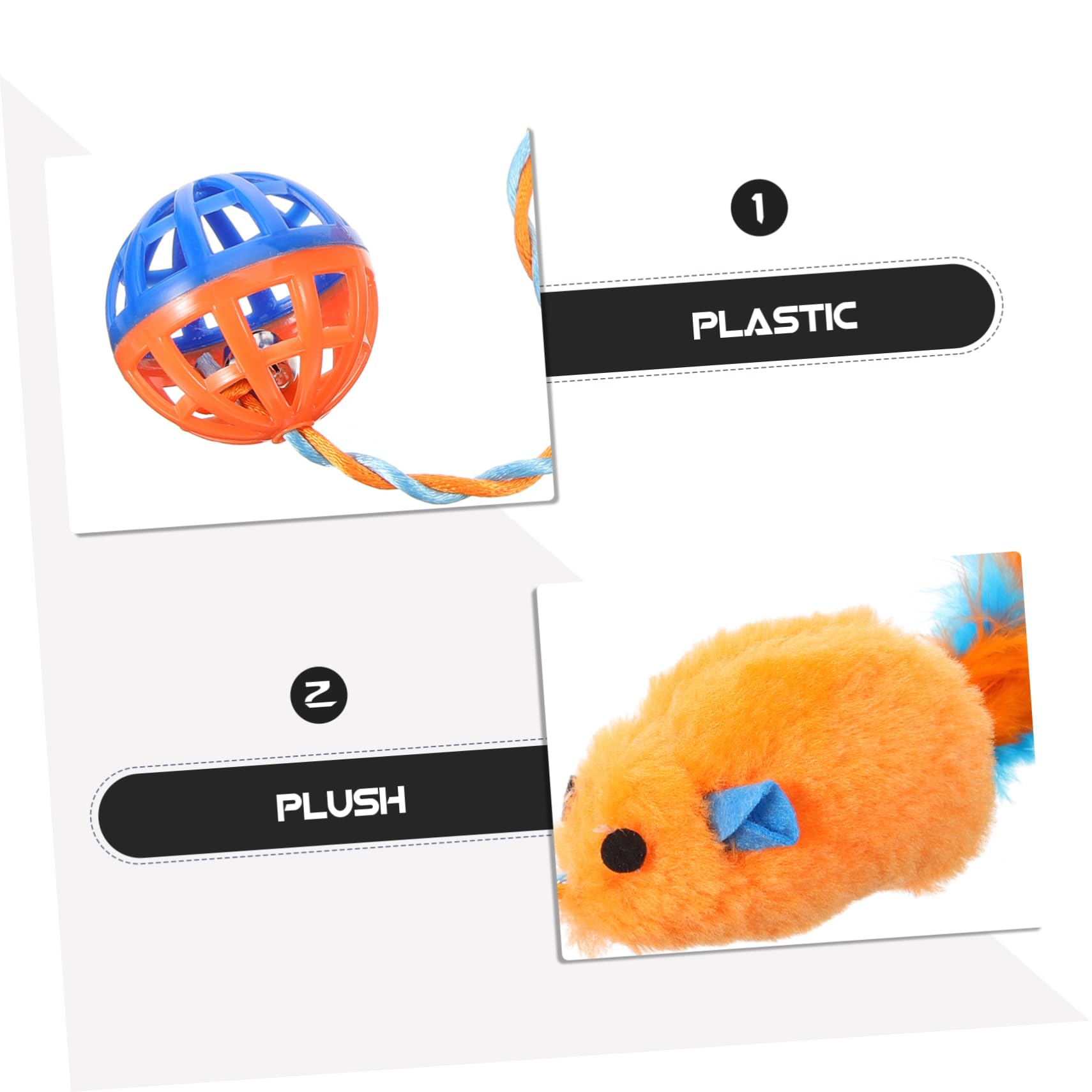 ibasenice Jouet pour Chats en Peluche avec Clochette en Plastique, Jouet Interactif pour Chatons Intérieur, Stimulant et Relaxant, Divertissement et L'activité