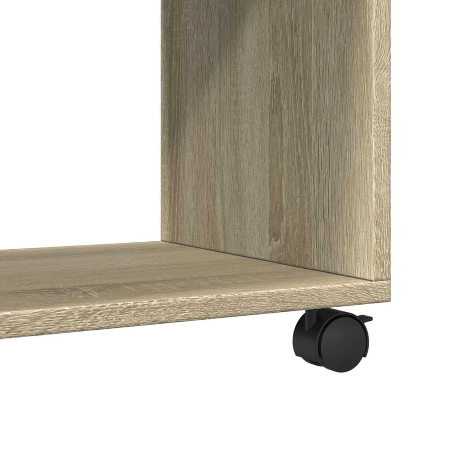 Armario con ruedas de freno, roble Sonoma, 72 x 33 x 42,5 cm, fácil de mover para oficina y salón