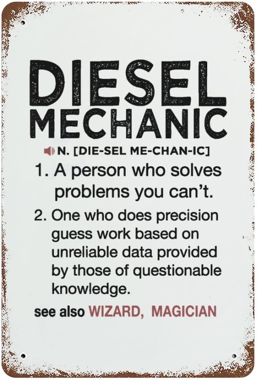 Mechanic Definition Motivational Aluminum Sign 8x12 Inch Modern Metal Wall Decor Farmhouse Nursery School Indoor Outdoor Plaque Gift For Graduates