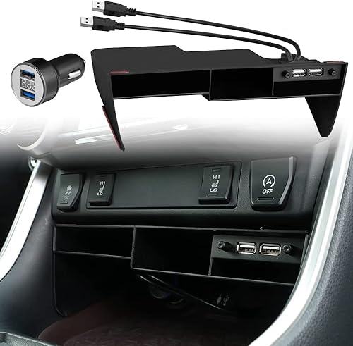 JSCARLIFE Caja organizadora de tablero central para Toyota RAV4 2020, caja de almacenamiento de consola central con doble salida USB disponible en Yaxa Guatemala