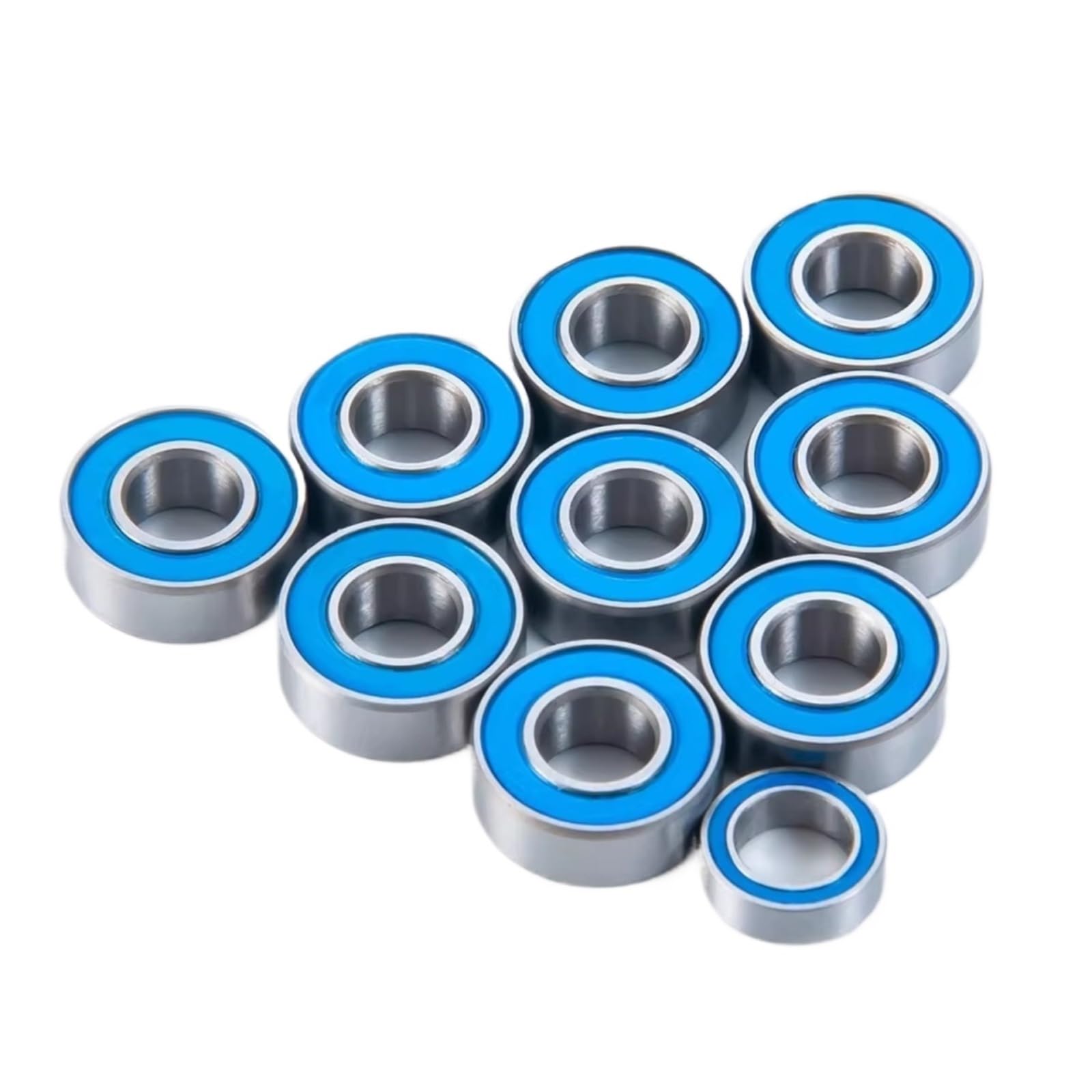 Rodamientos Auto RC para Tamiya 1/10 10 Piezas Kit De Rodamientos De Bolas Sellados De Goma Azul Rodamiento De Precisión De Alta Velocidad para Coche RC