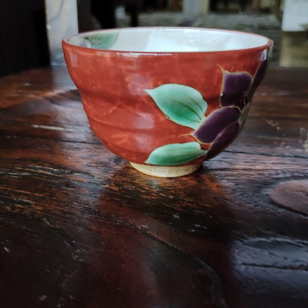 京焼　陶庵とうあん　テーボール　湯呑み　クレマチス 京焼 陶庵とうあん テーボール 湯呑み クレマチス