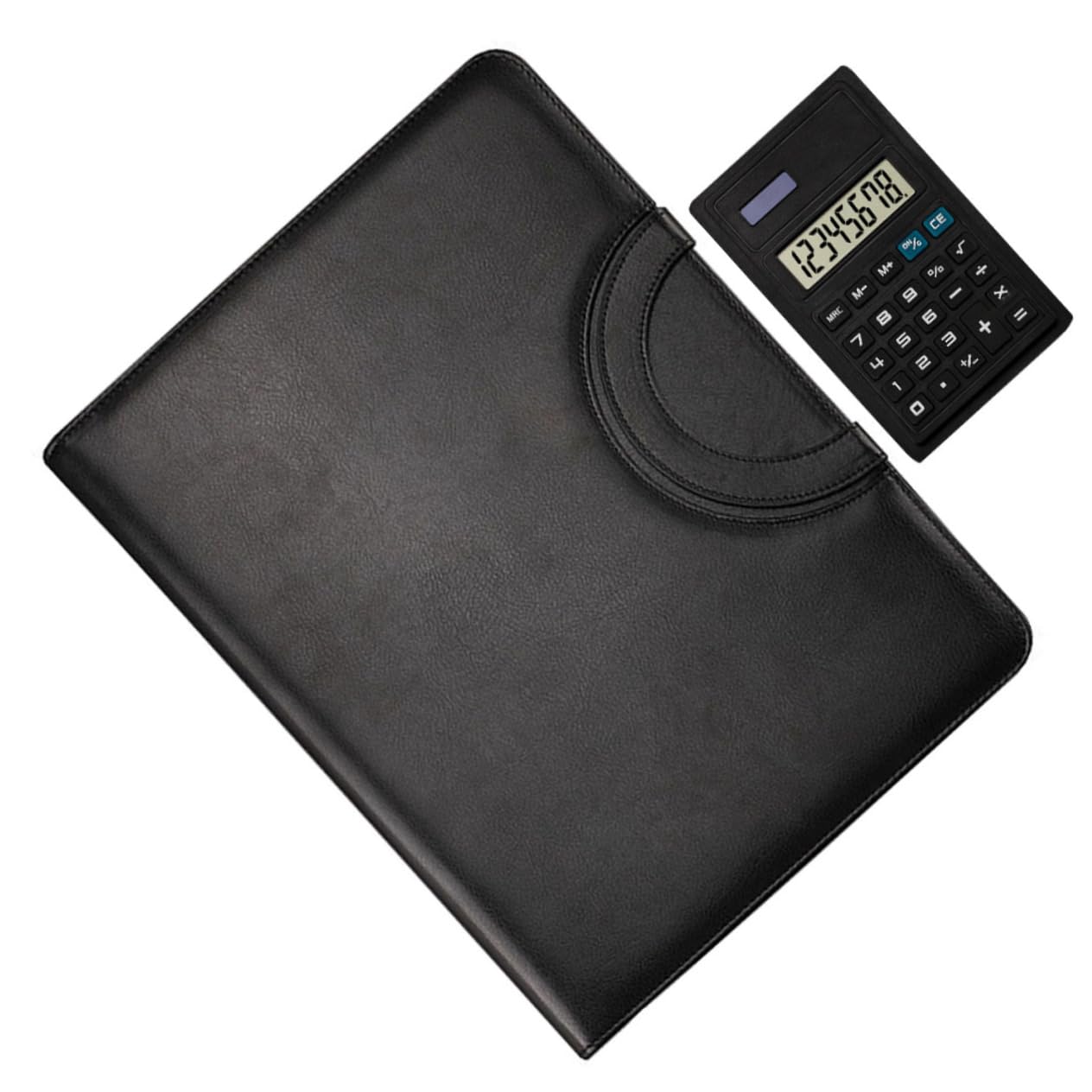 LALAFINA Cartella Portadocumenti Business A4 con Zip, Pu Nero | Formato A4, Include Blocco Note e Calcolatrice, per Riunioni e Viaggio di Lavoro