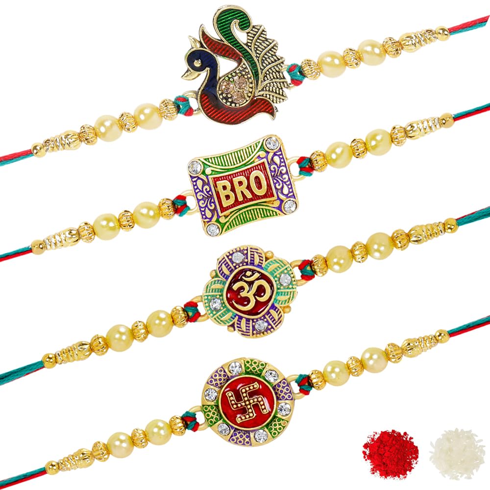See full amazon price history chart for Riddhika Ventures Fabulous Gold Plated Meenakari Rakhi (Set of 4) with Roli Chawal and Greeting Card (P4P5P6P7) Riddhika Ventures Fabulous Gold Plated Meenakari Rakhi (Set of 4) with Roli Chawal and Greeting Card (P4P5P6P7) (B08BLWSM81) Amazon Price History, Amazon Price Tracker