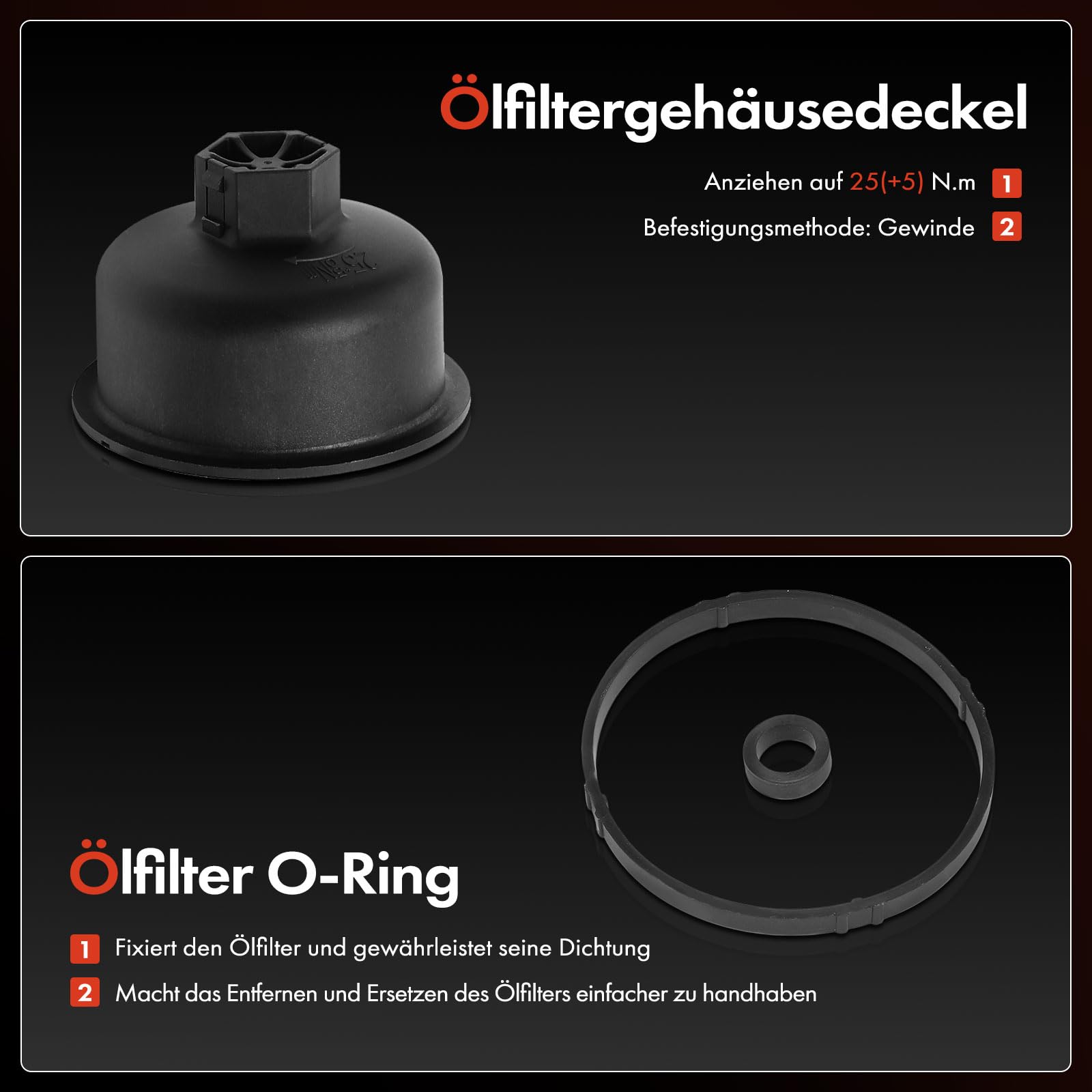 Frankberg Ölkühler Motoröl Ölfiltergehäuse Benzin Kompatibel mit 207 WA WC 307 3A/C C2 JM C3 I FC FN C4 Coupe LA Bipper AA Replace# 9636015110