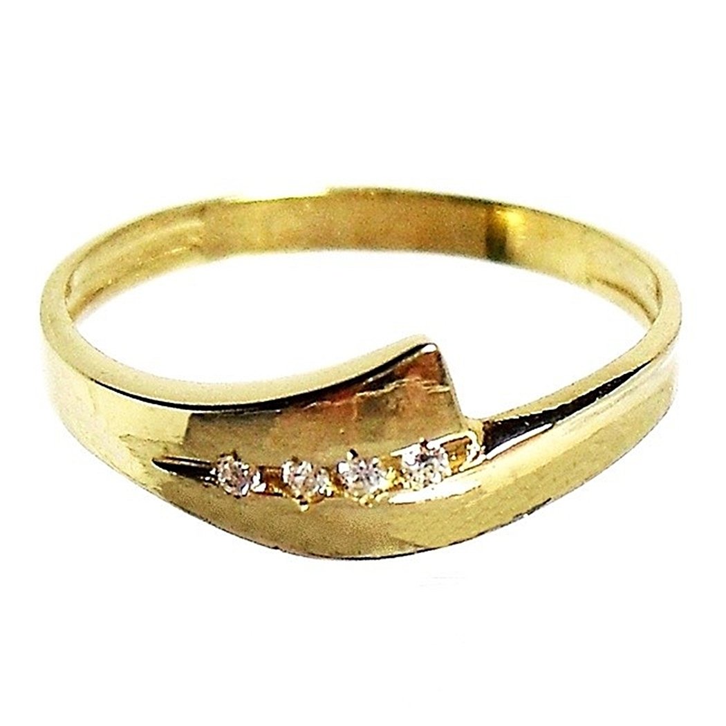 18 Karat Gold Ring 4 circonitas [704S]