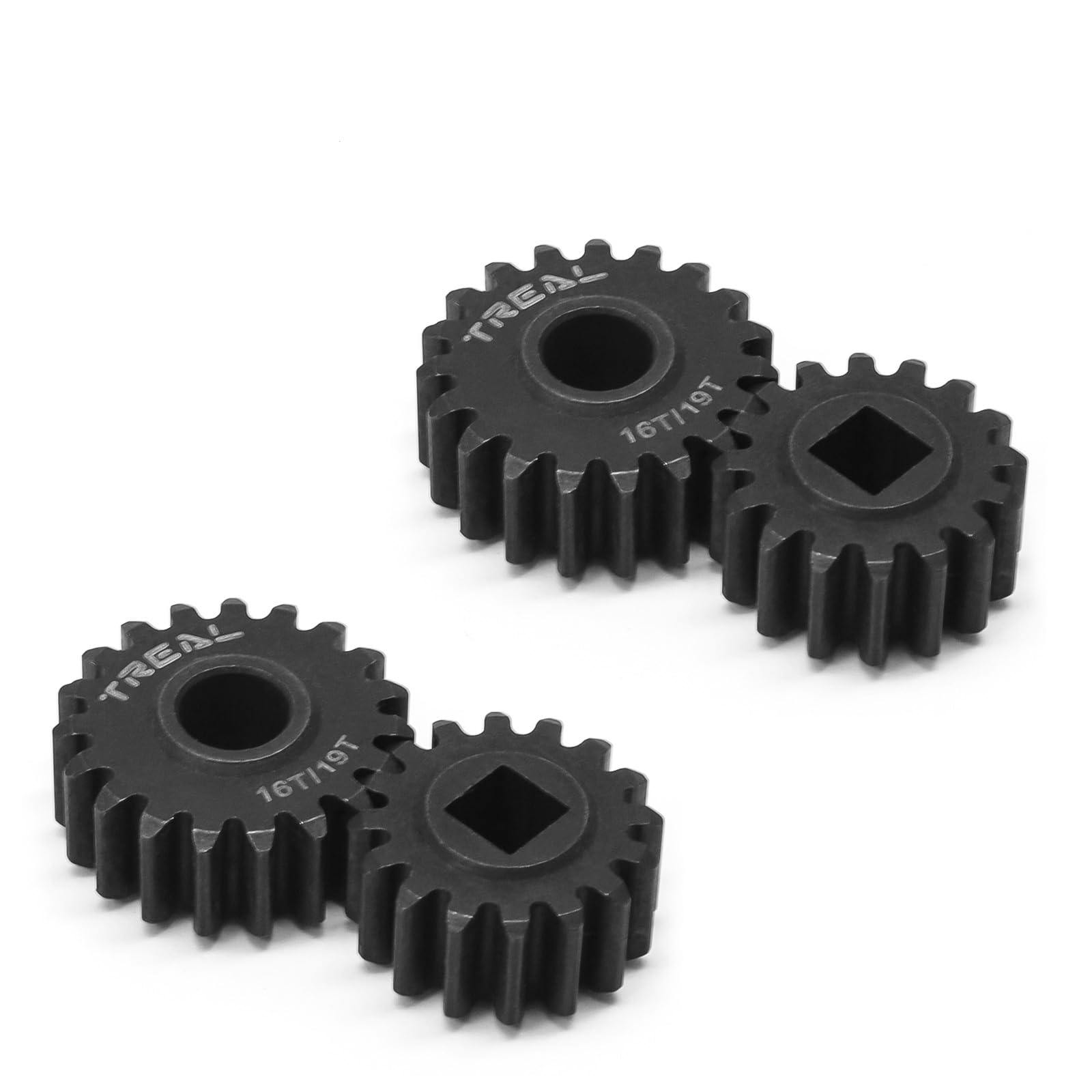 TREAL SCX10 III/Capra Overdrive Portal Gears Harden Steel Gears Compatible with Axial 1/10 SCX10 3 Capra Front Axle, Overdrive 60%(16T/19T)