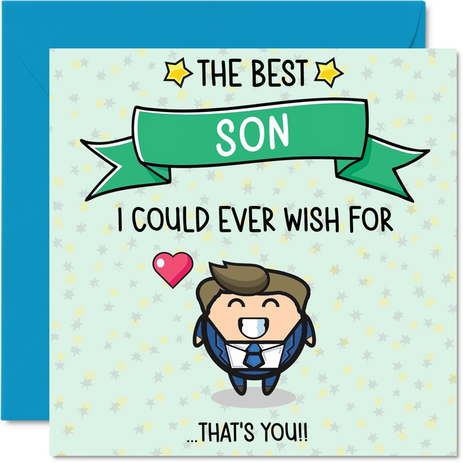 Son Birthday Card - Best I Could Ever Wish For - Happy Birthday Card for Son from Dad Mum, 145mm Cute Bday Greeting Cards