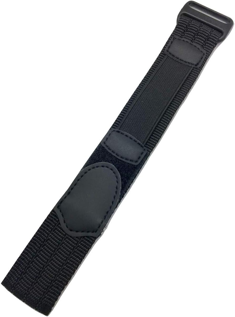 18-20mm Adjustable-Length, Black, Nylon Sport Watch Strap