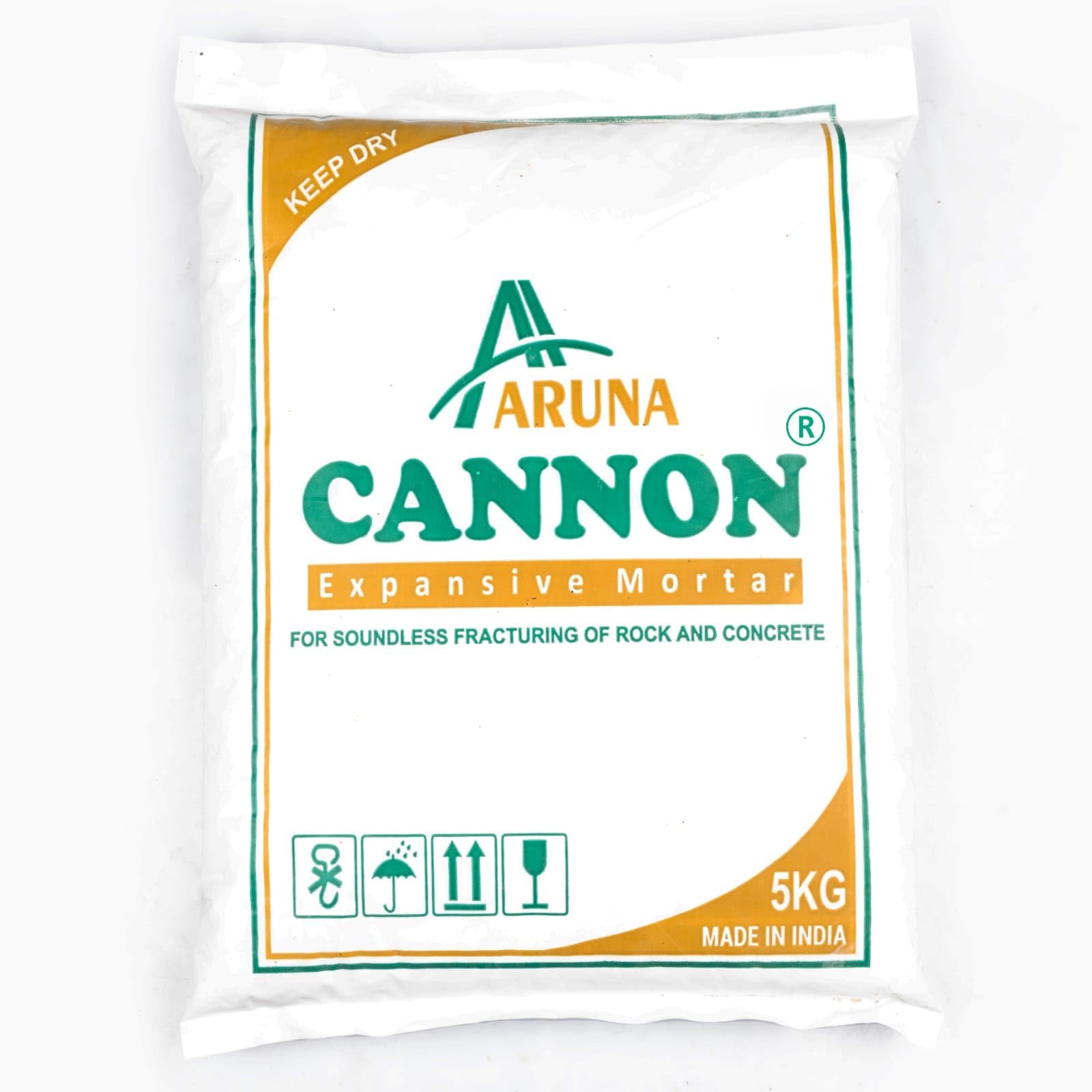 - Cannon Chemical Soundless Stone Cracking Powder 5 kg Type 4 (40°C to 50°C) Expansive Mortar for Rock Breaking Concrete Cutting and Excavation Non Explosive Demolition Powder