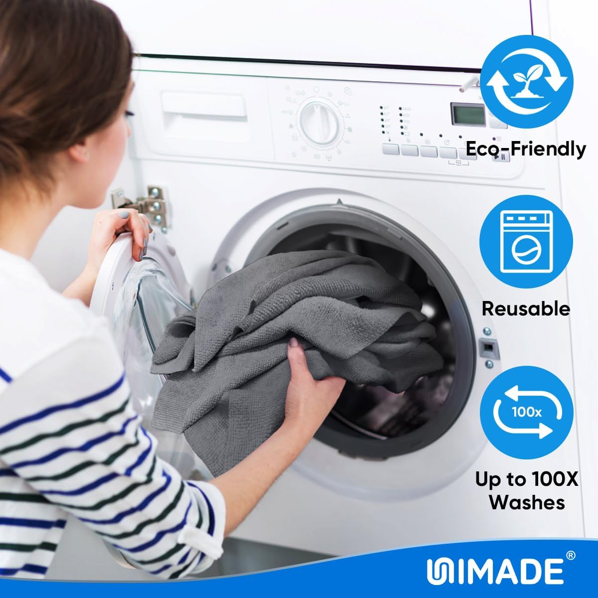 Microfiber Cleaning Cloth, 50 Pack Microfiber Towels for Cars Reusable Shop Rags Bulk Lint Free Cleaning Towels for Car Kitchen Automotive Bar Mechanic Restaurant Garage, 11.5"x 11.5", Grey - Image 6