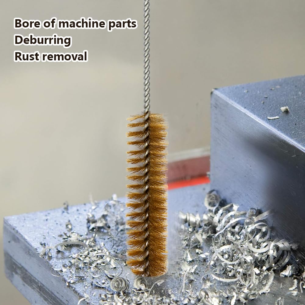 6 Pezzi Spazzole per Tubi in Ottone, 8/12/14/16/20/25mm Spazzola per La Pulizia del Tubo in Ottone, Spazzola Cilindrica in ottone Pazzola per Fori Puliti per Tubi Cilindrici Pulizia Efficiente