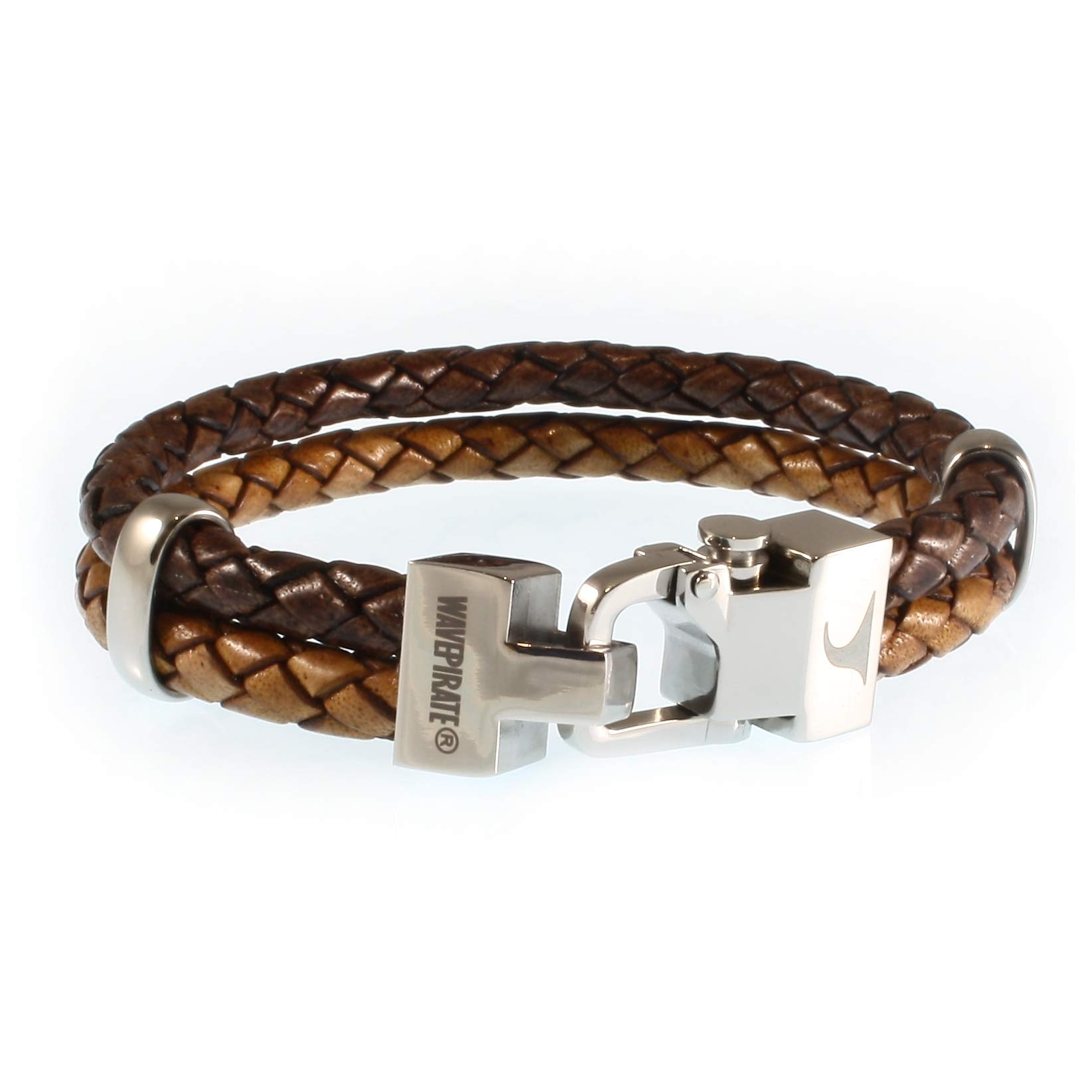 Echt Leder-Armband TURN F Braun Cognac für Herren - Magnetverschluss, Edelstahl, Geschenkbox