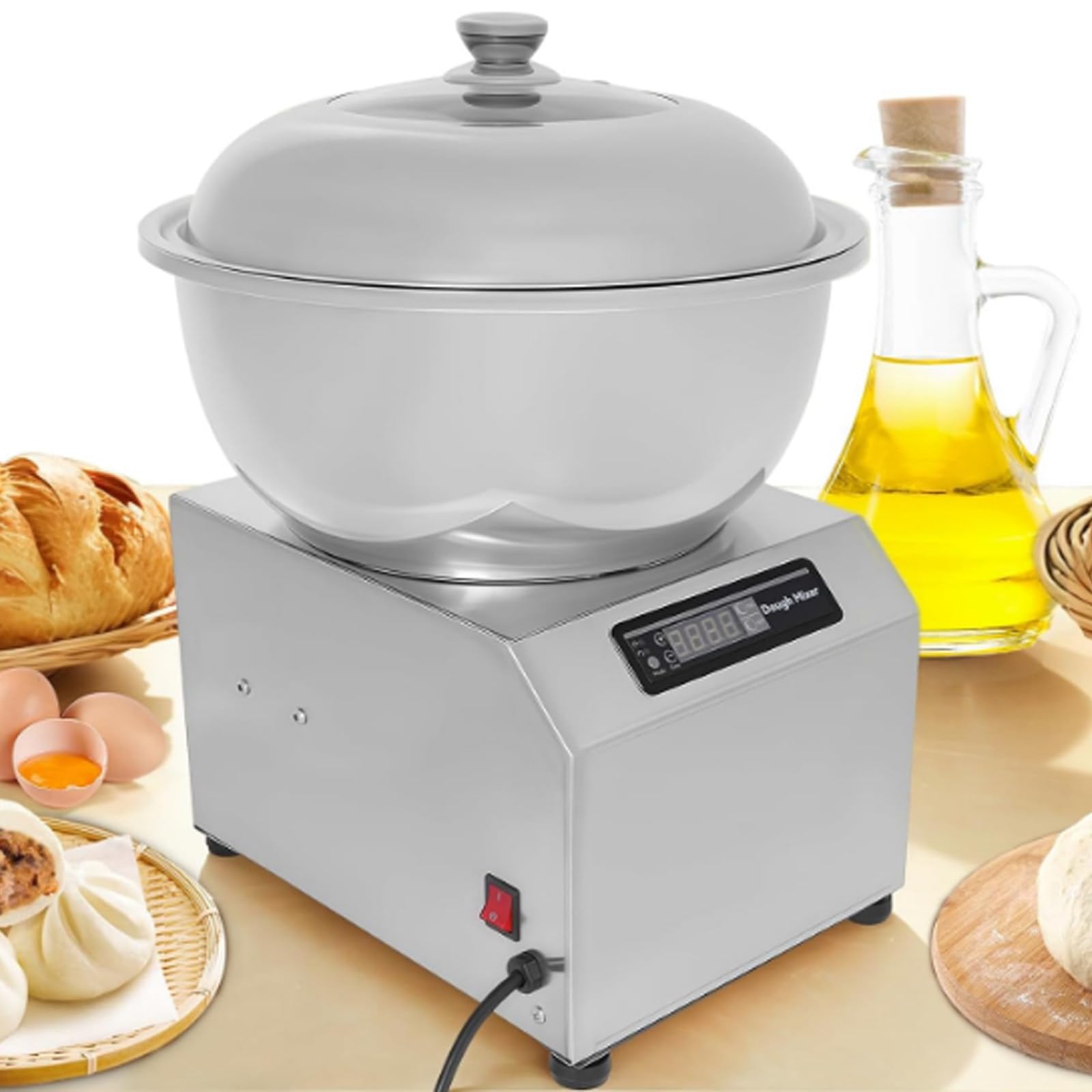 XygZythror Heavy Duty Spiral Mixer Kneading Machine With Bowl, Commercial Dough Maker, Commercial Dough Kneading Machine, For Restaurant Bakery Pizzeria 5kg
