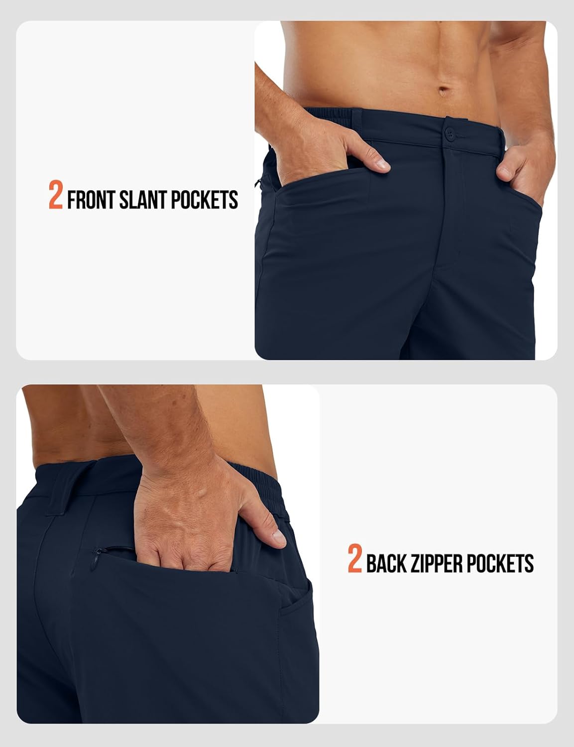 Rdruko Men's Stretch Golf Shorts 7 '' Dress Casual Quick Dry Elastic Waist Lightweight Flat Front Work Shorts