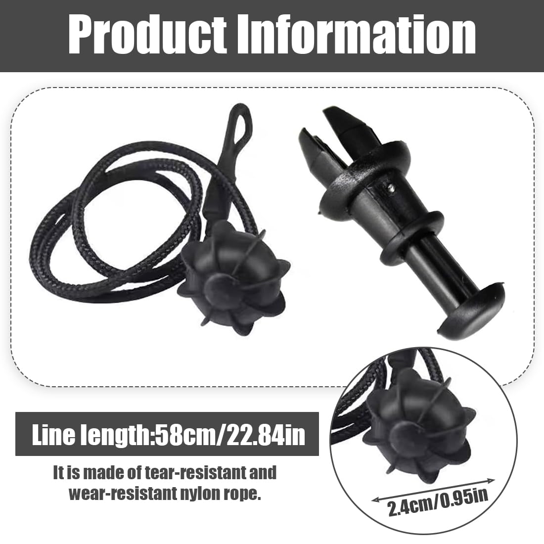 Corda Per Auto Portapacchi,Posteriore Portapacchi Cinghia De Corda,Corda Di Fissaggio Universale Per Portapacchi,Corda Pacco Posteriore Per Auto,Auto Scaffale Cinghia,2 Pezzi,45CM,Kiuiom