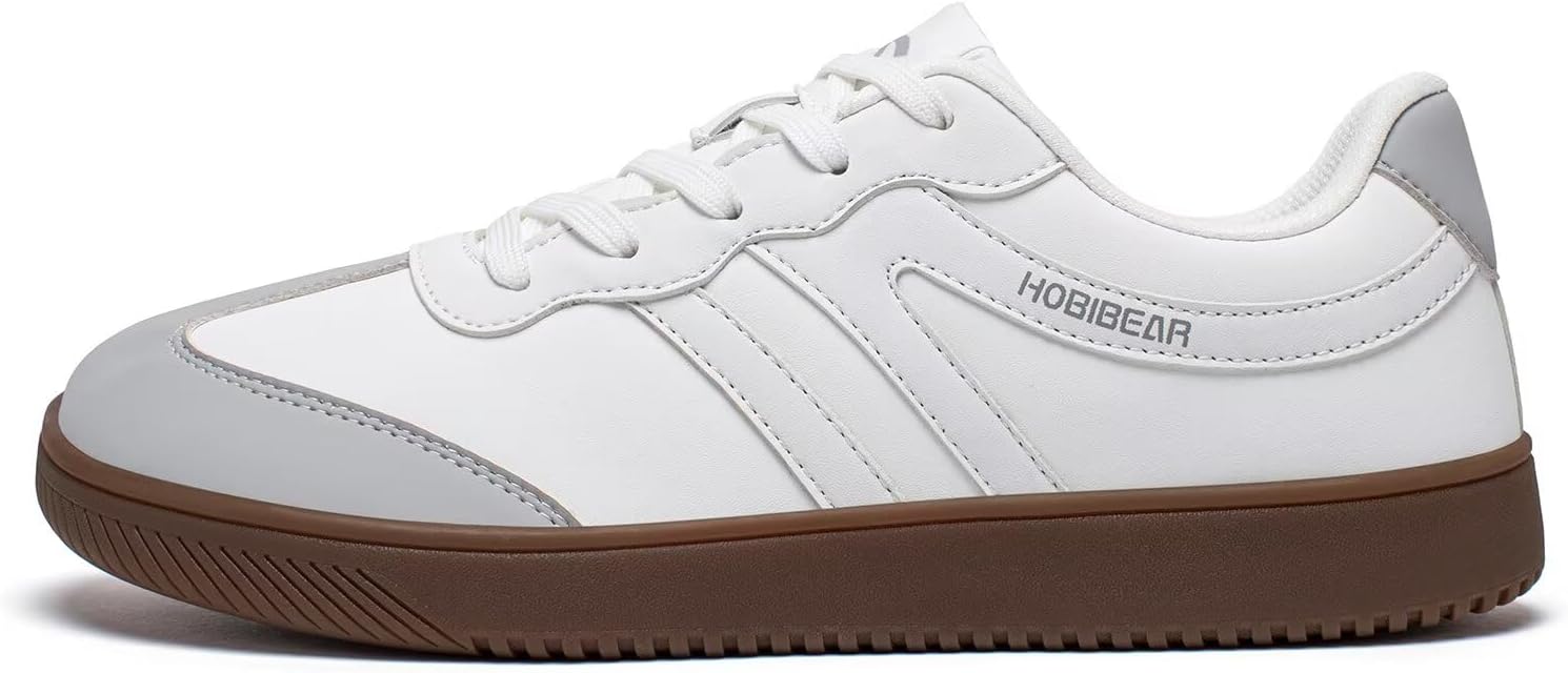 HOBIBEAR Barefoot Shoes Wide Casual Lace Up Retro Leather Fashion Sneakers for Women Men - Image 3