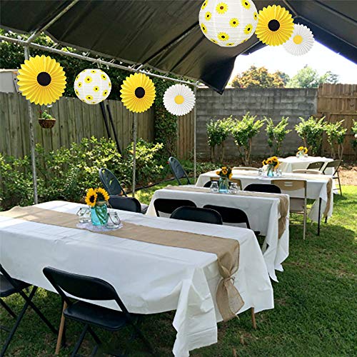 Image of CHRORINE Sunflower Party Decorations, Sunflower Birthday Party Baby Shower Bridal Shower Wedding Decorations, Baby Shower Birthday Party Supplies (Pack of 2)