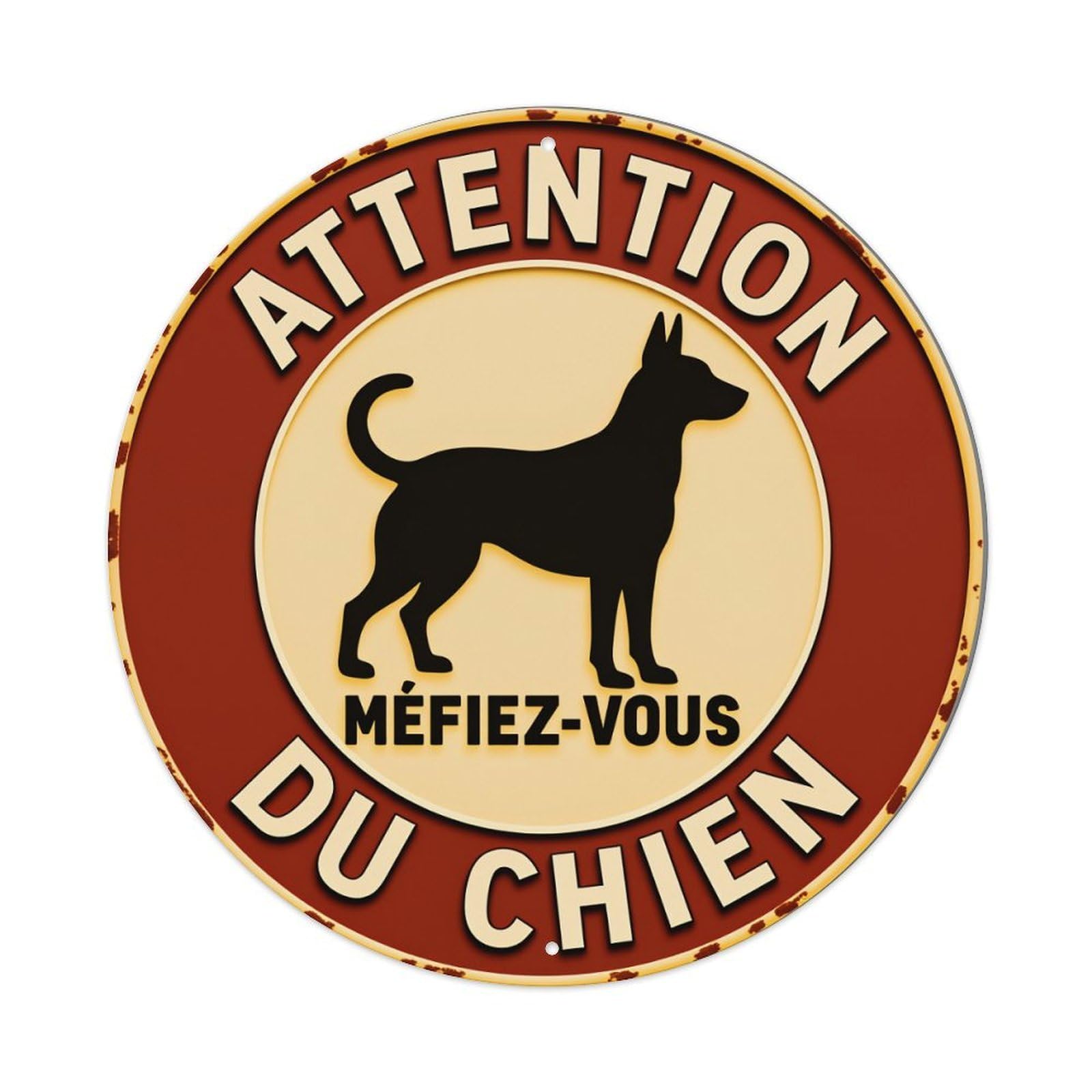 Attention Dog Warning Sign Metal Tin Sign Vintage Garden Bedroom Cafe Bar Man Cave Home Wall Decor Metal Poster 8x8 inches