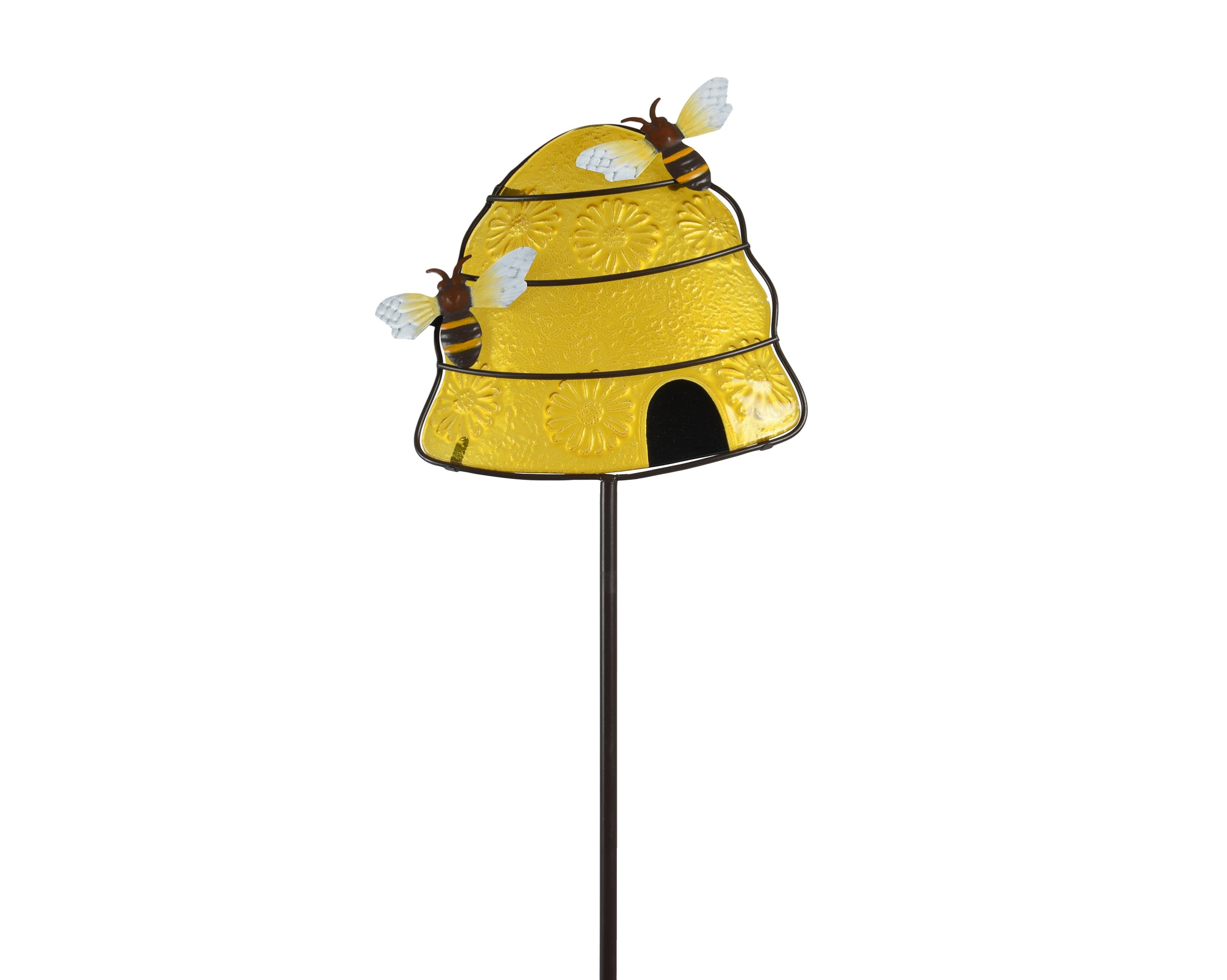Piquet de jardin en métal jaune de 86 cm pour la décoration extérieure et intérieure