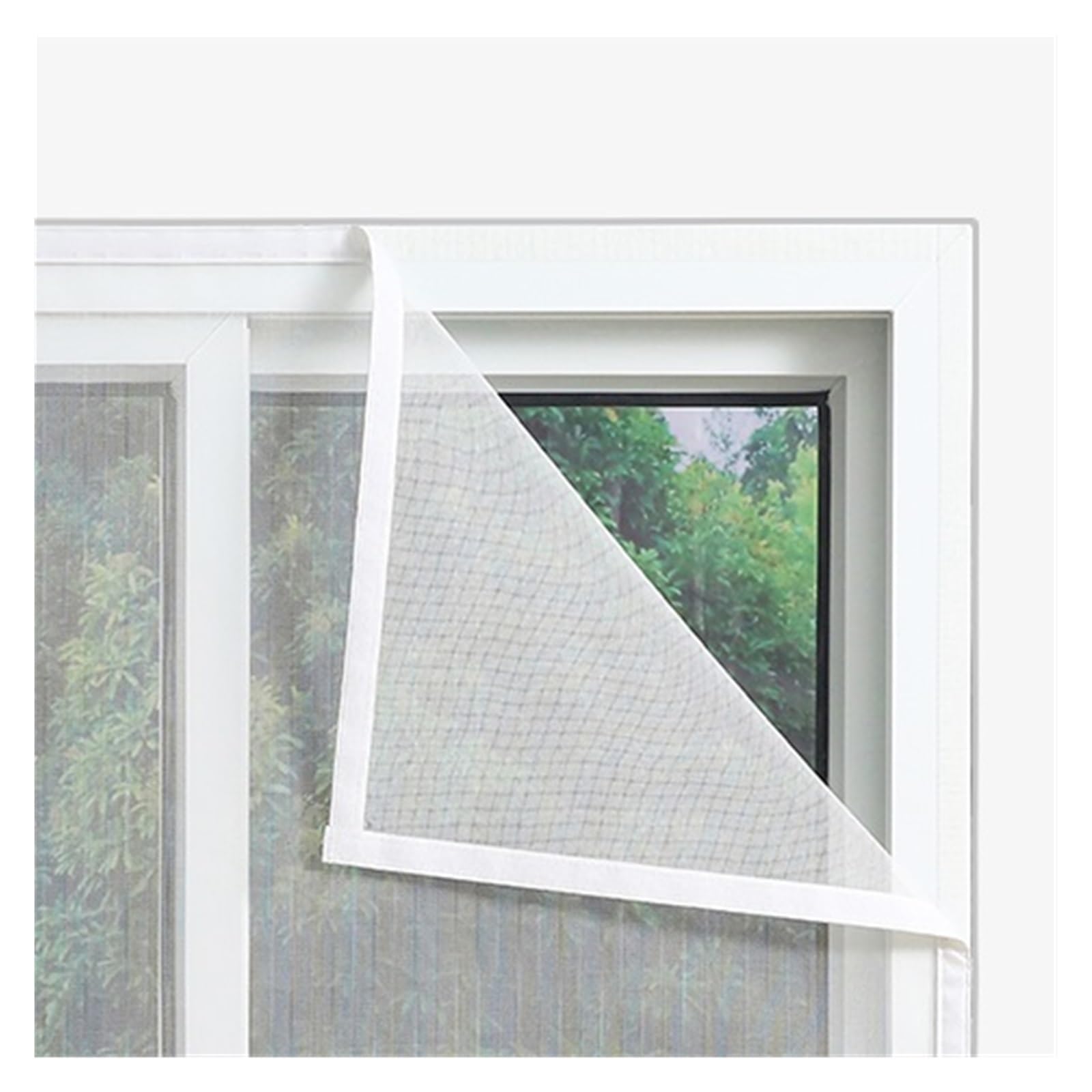 Supkancl White Net White Edge 1Pc Self-Adhesive Reusable Mosquito Nets For Windows Anti-Mosquito Window Screen Tulle Mesh Curtain(,60Cm X 120Cm)
