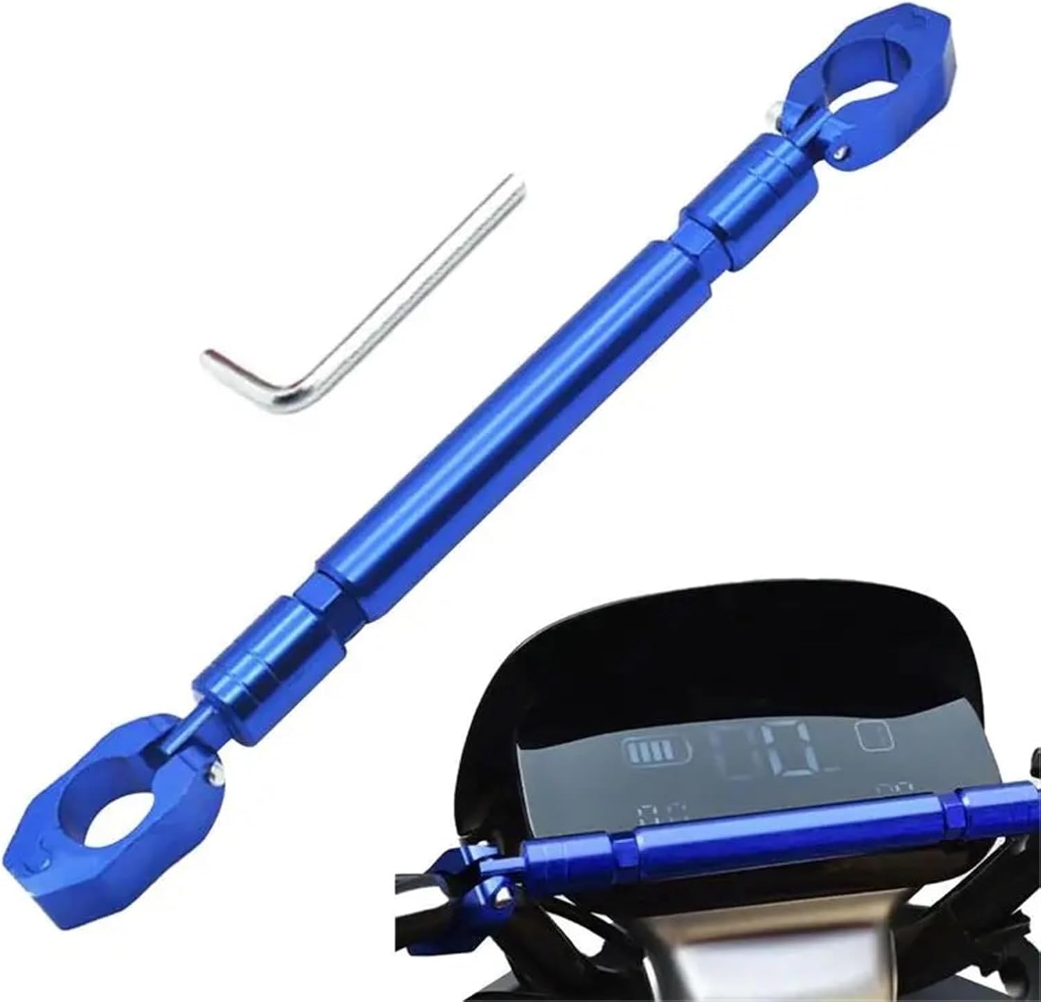 ブレースクランプバー ユニバーサルハンドルバークロスバー自転車ハンドルバーエクステンダー調節可能なバランススタビライザーロッド電動ス