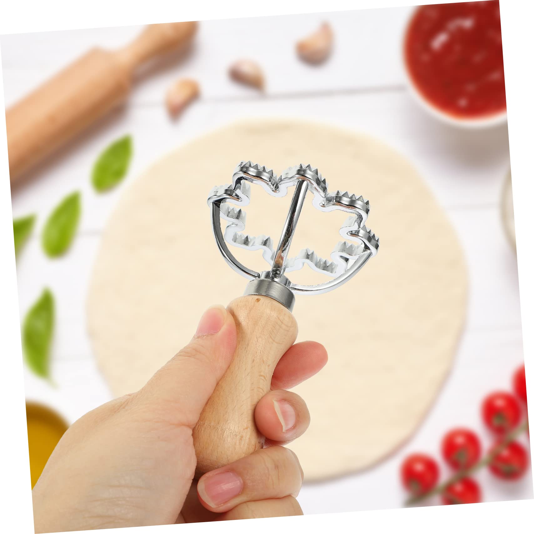 TOPBATHY 8 Stk Knödel Haut Prägeform teigschneider ausstecher für knete Keksformen-Set cookie dose Weihnachtsknödelschneider Pelmeni Pasta Ravioli- für die Küche Küchenzubehör Holz