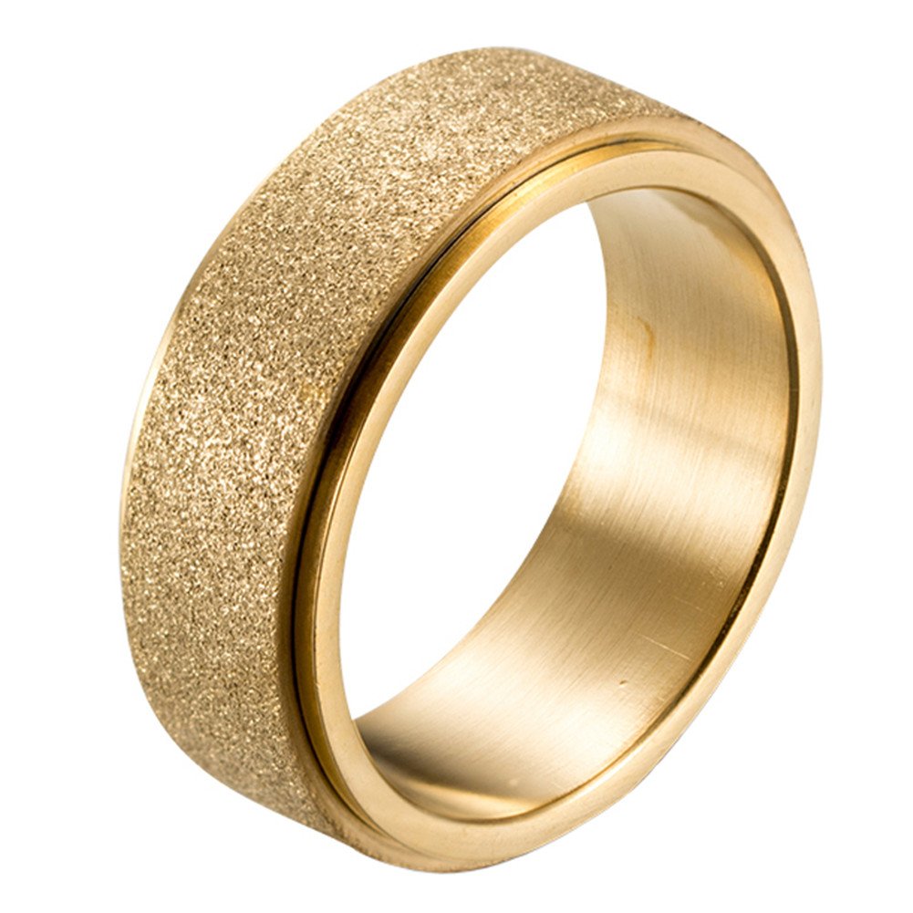 PAURO Women's Men's 2mm/4mm/6mm/8mm Sandblast Finish Lucky Worry Ring Band