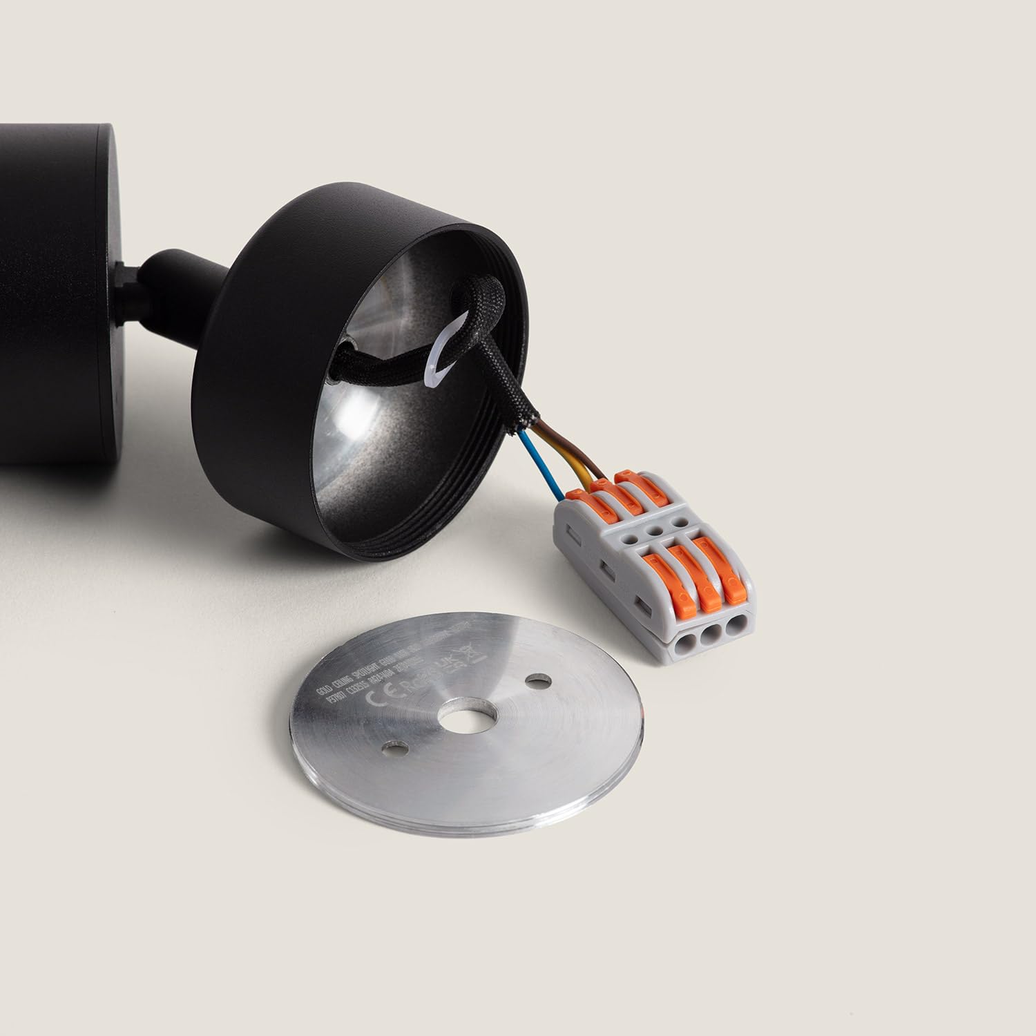 LEDKIA LIGHTING Foco Portalámparas Aluminio para Bombillas GU10 Cuarzo Negro GU10