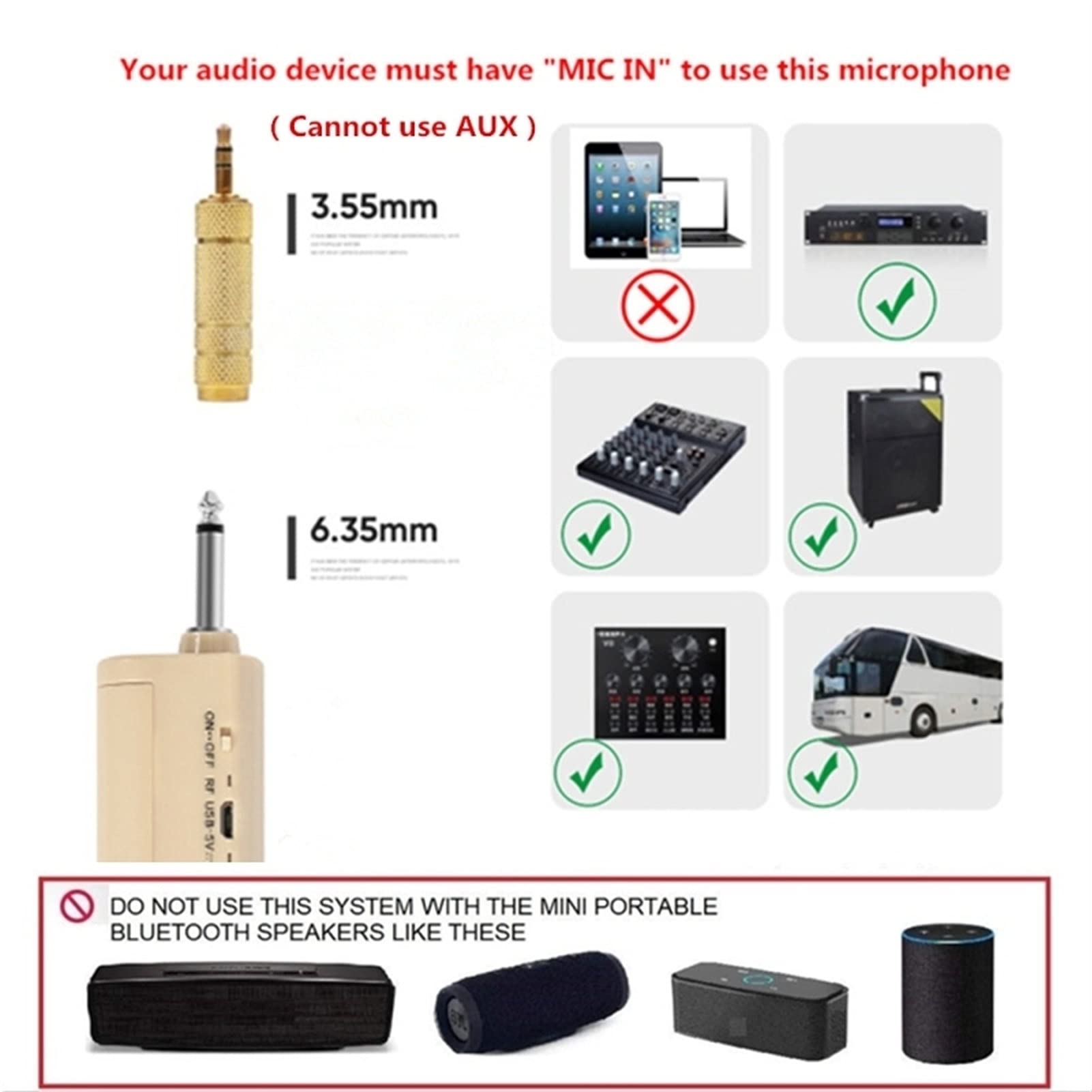 mikrofon do śpiewania profesjonalny dynamiczny mikrofon ładowany UHF bezprzewodowy mikrofon ręczny z USB 6,35 mm 3,5 mm do głośnika karaoke dla dzieci głośnik bluetooth