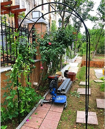 Arche de jardin en métal noir résistant pour rosier grimpant 280x220cm