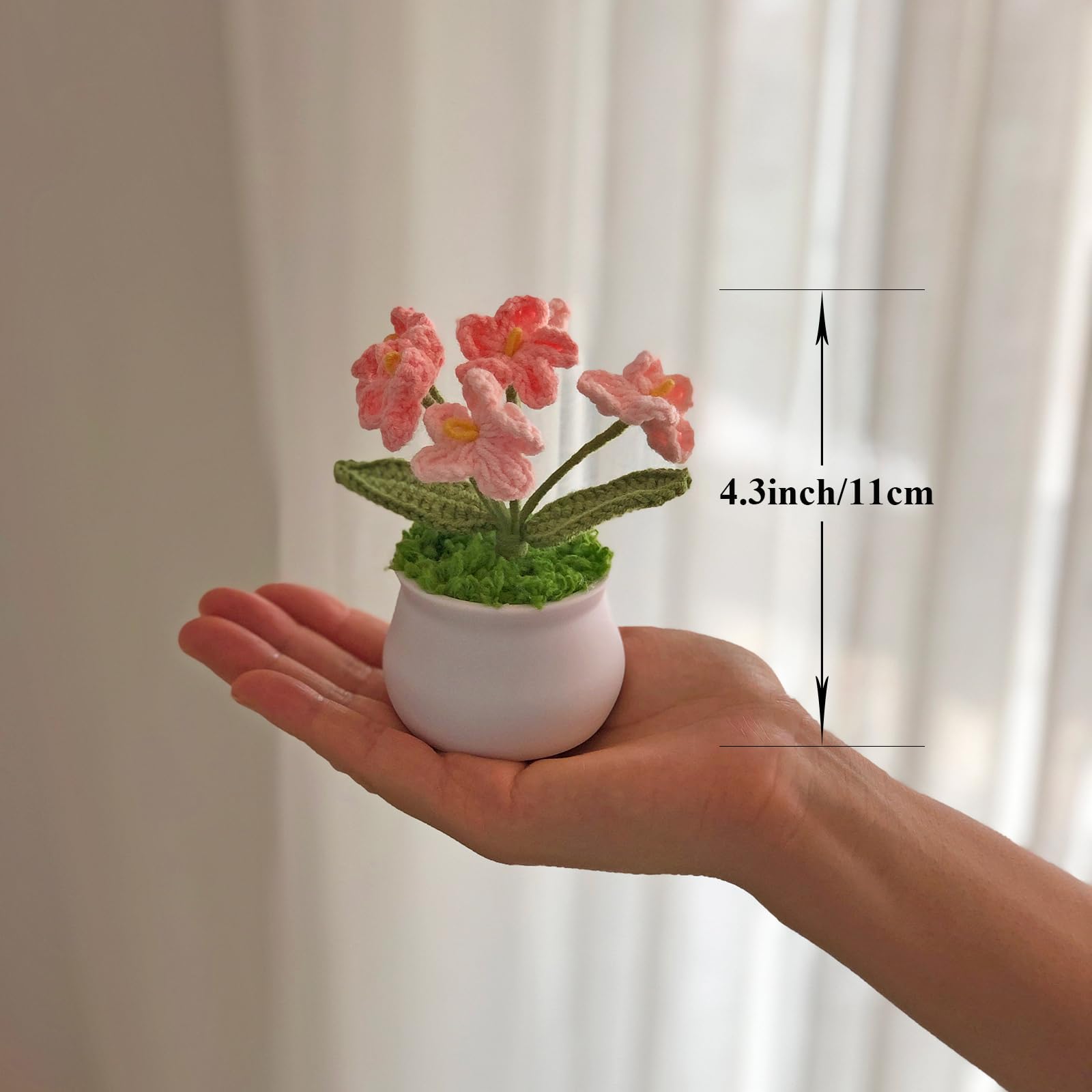Joekaran Crochet Flowers Cute Flower for Her, Graduation Birthday Gifts for Women and Teacher, Mother, Coworkers, Valentines, Christmas, Desk Decor,Home Office Decoration(Pink Gradient Myosotis)