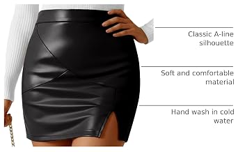 LILLUSORY Leather Skirt Pencil Skirts for Women Fall Skirts 2026 | Going Out Outfits,Date Night Outfit,Faux Leather,Trendy Clothes,Fashion Clothing
