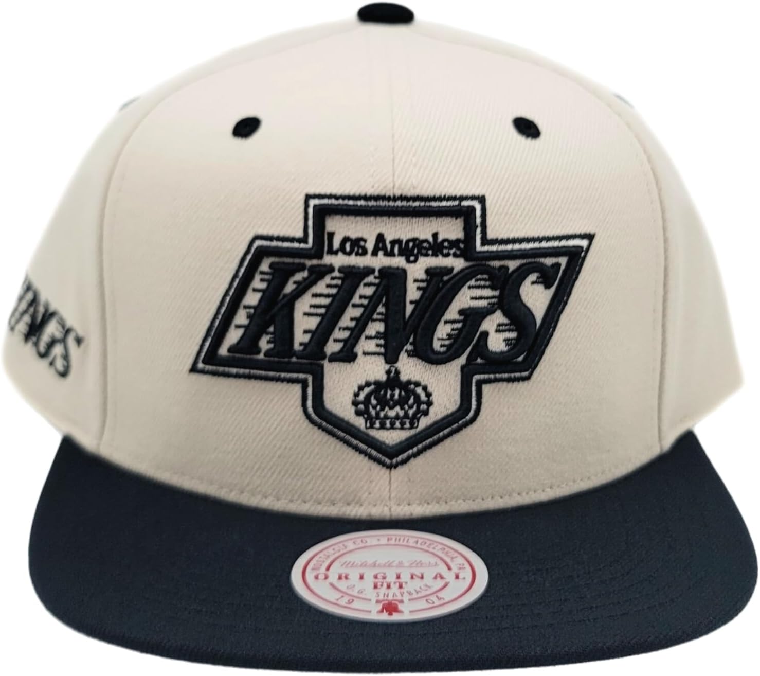 Mitchell & Ness Los Angeles Kings NHL Evergreen Cream Black Snapback Hat Cap