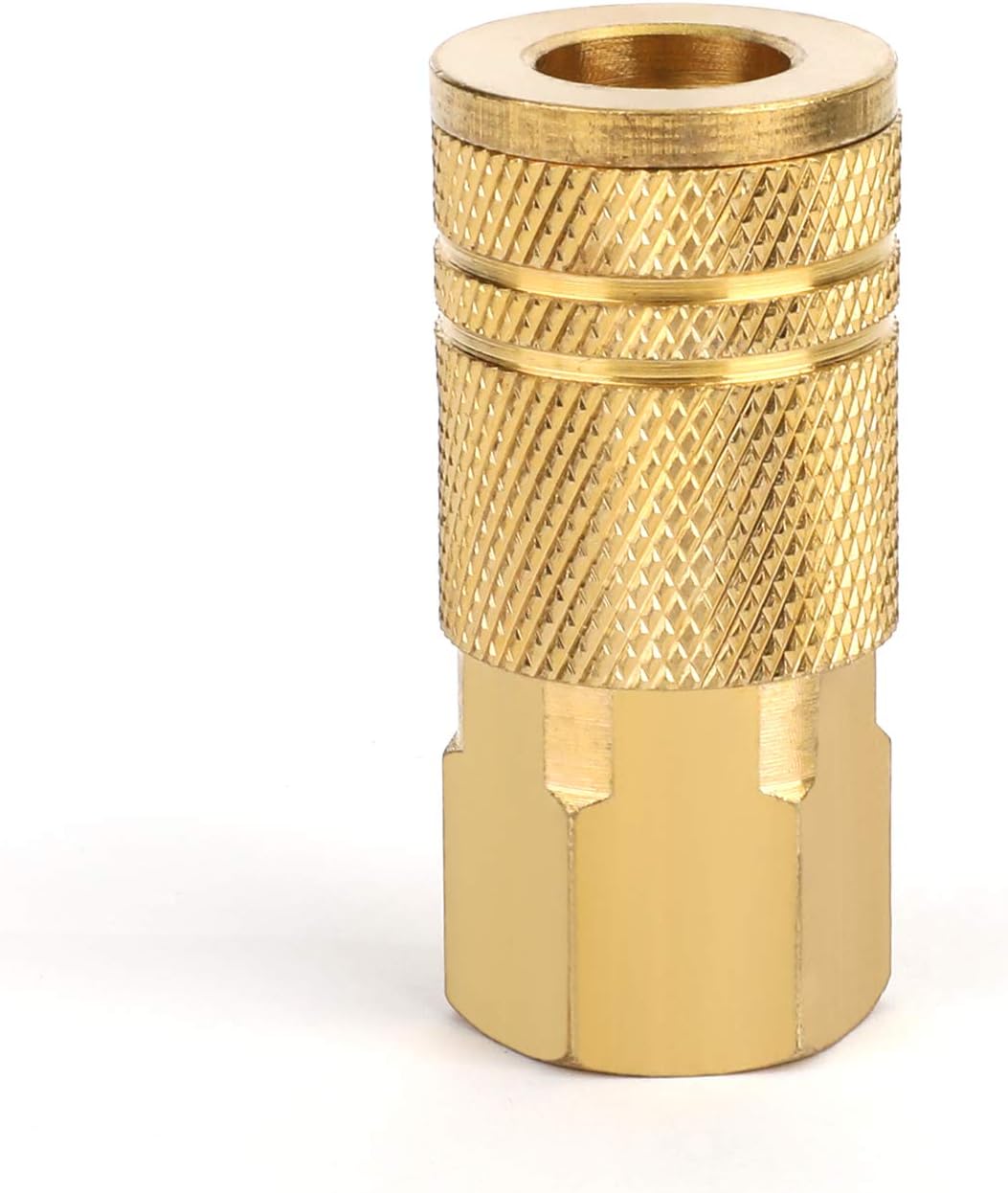 WYNNsky Air Coupler and Plug Kit, 1-pc 1/4'' FNPT Industrial Type Brass Air Coupler, 1-pc 1/4'' MNPT Industrial Type Zinc-Plated Steel Air Plug, Air Tools Accessories Fittings