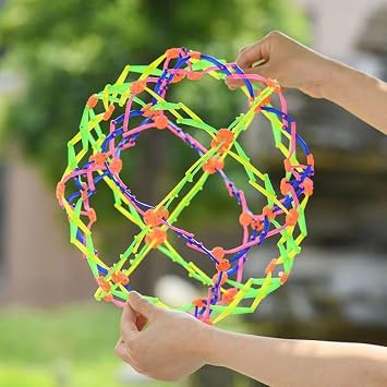 Expandable Breathing Ball, Sphere Teleskopkugel,Transformable Expandable Ball Fidget Toy, Autisms & ADHD Novelty Sensory Tool, Sphere Scalable Rainbow Breathing Balls Toys for Kids (Large)