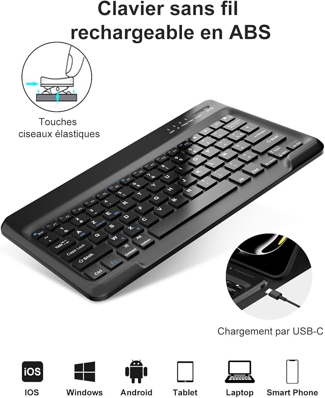 FOGARI Bluetooth Billentyűzet Honor MagicPad 2 WiFi Tablethez - Mágneses Vezeték Nélküli Védőtok 12,3 Hüvelykes Készülékhez, Fekete, AZERTY