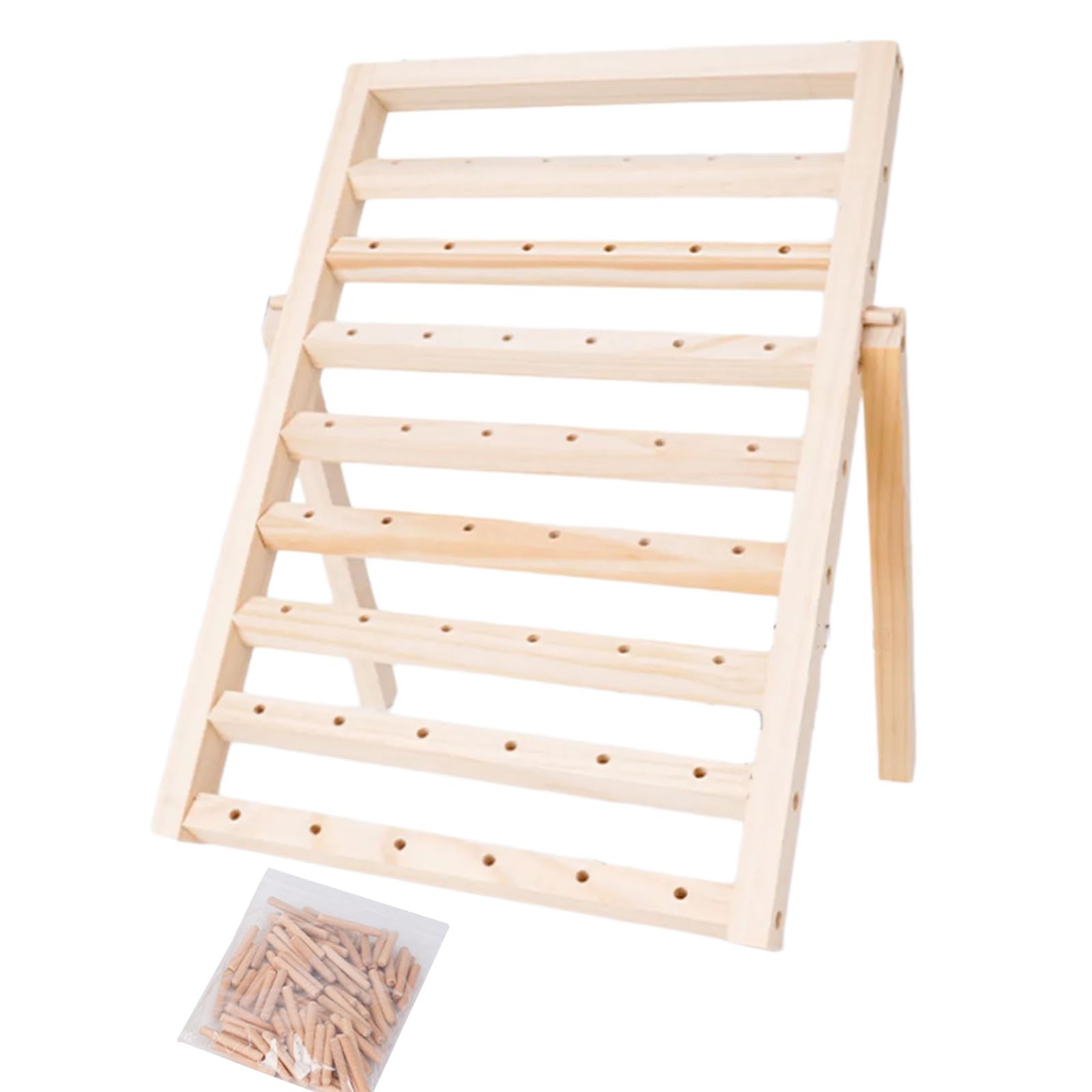Mllepjdh Multipurpose Wood Thread Storage Rack Wall Hanging Thread Rack for Efficient Sewing and Embroidery Management Sewing Organizers