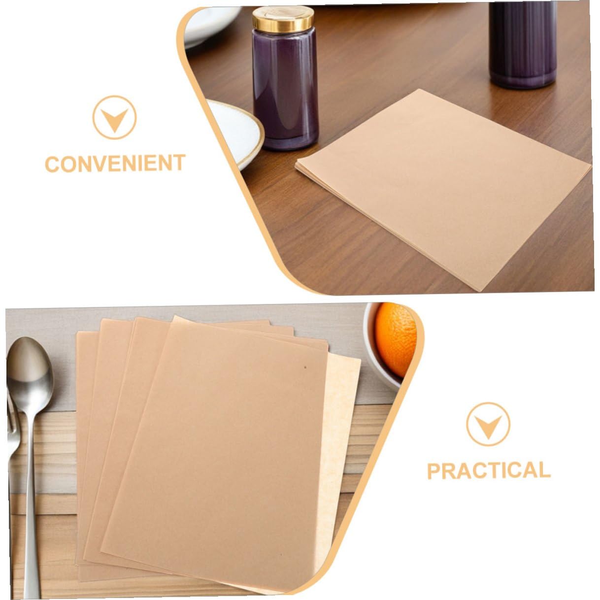 500piezas Papel Antigrasa Para Hornear Papel De Para Barbacoa Pizzas y Aperitivos De Alimentaria Para Frituras y Repostería