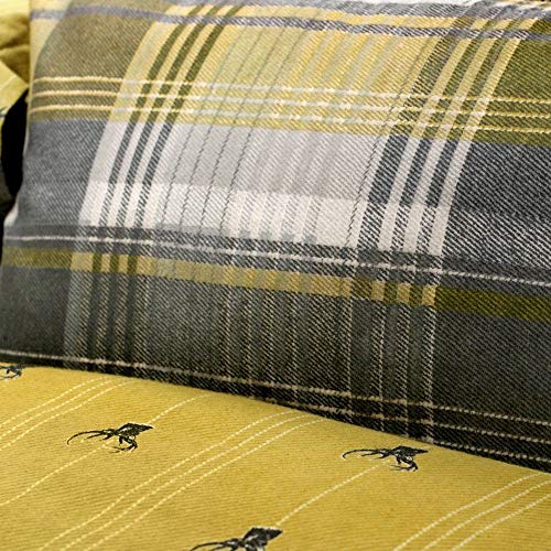 Dreams & Drapes Connolly Check-100% geborsteld, katoen, okergeel, dekbedovertrekset: kingsize - Afbeelding 3