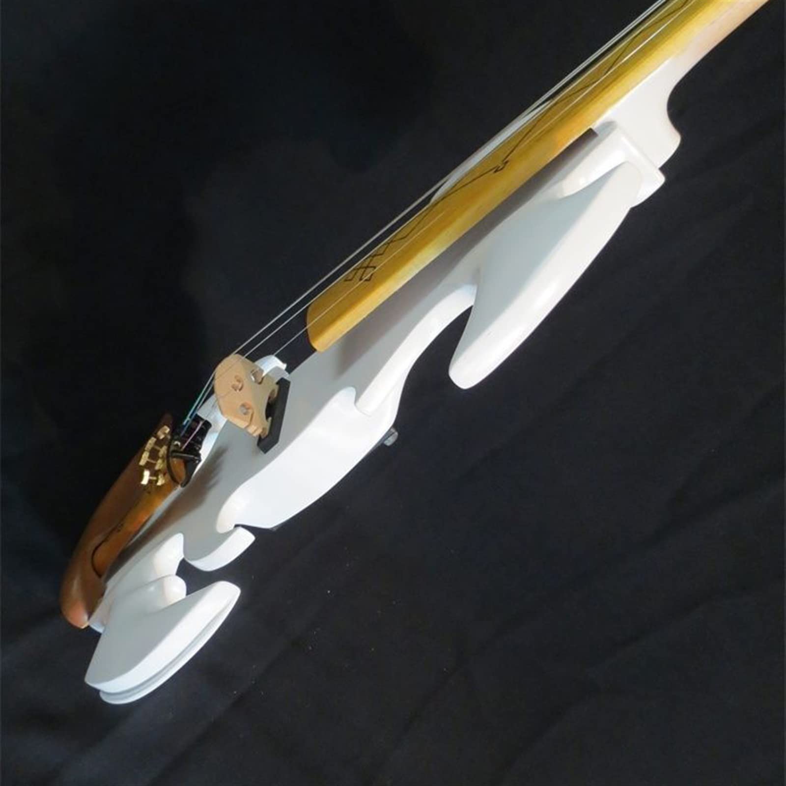 Strumento Musicale per Violino Elettrico 4/4 in Legno Massello Bianco A 4 Corde con Parte in Giuggiola E Tastiera in Acero Violini per Studenti