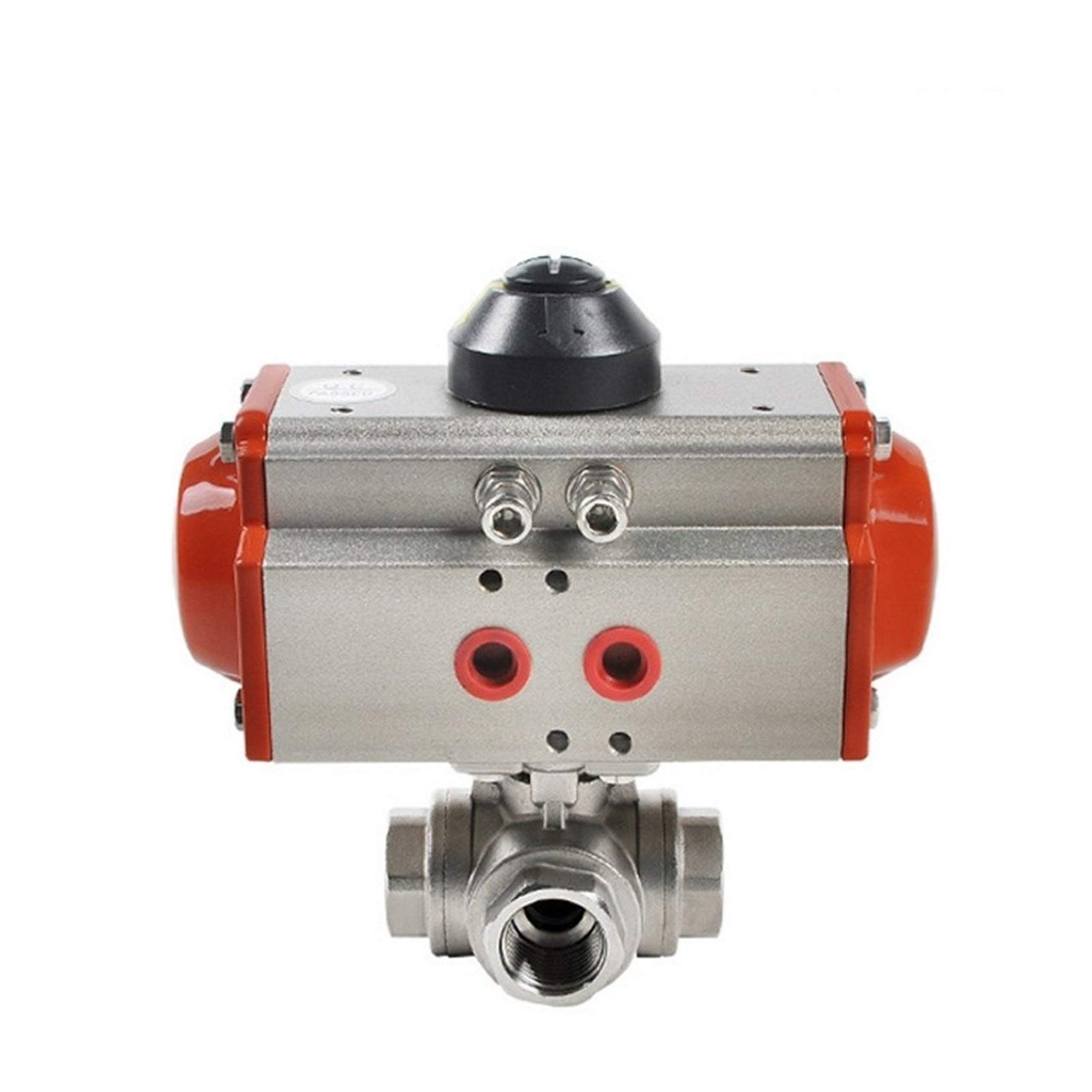 G 2 '' Simple Efecto neumático válvula de Bola de 3 Maneras Acero Inoxidable DN50 Retorno por Muelle neumático válvula de Bola roscada